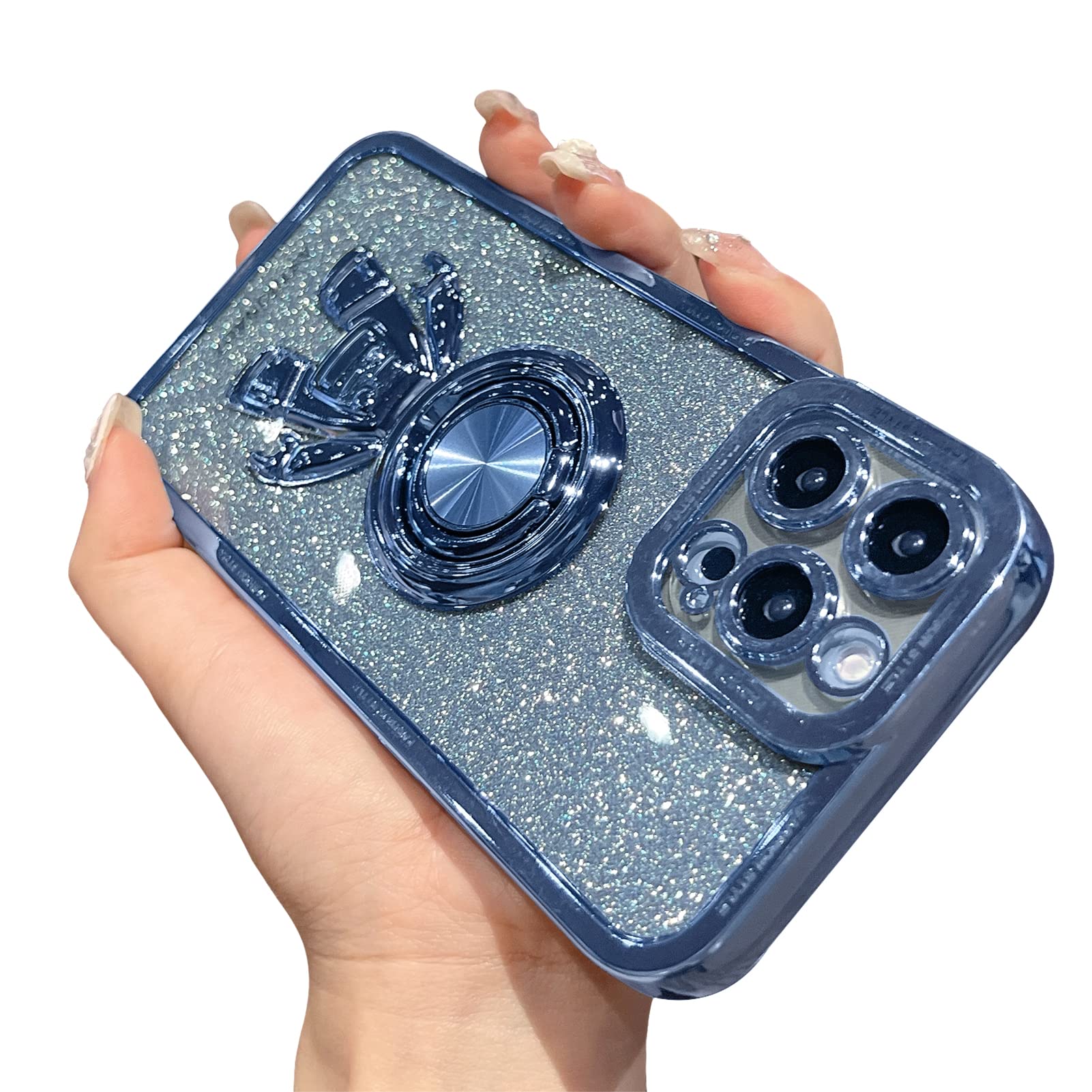 Sparkly Astronaut iPhone 13 Pro Max Case with Stand - Luxury Bling Cover for Women | Perfect for Everyday & Party Use