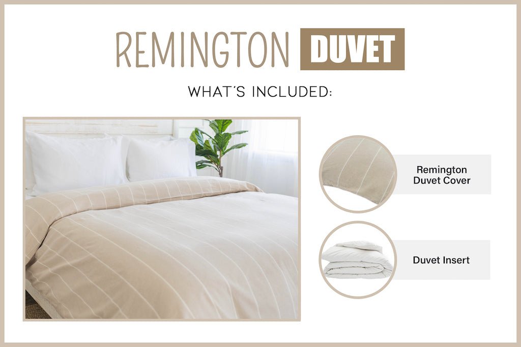 Remington Soft & Breathable Duvet Cover Set - Queen Size, 3-Piece Bedding Bundle with Pillow Shams - Perfect for Cozy Bedrooms & Guest Rooms