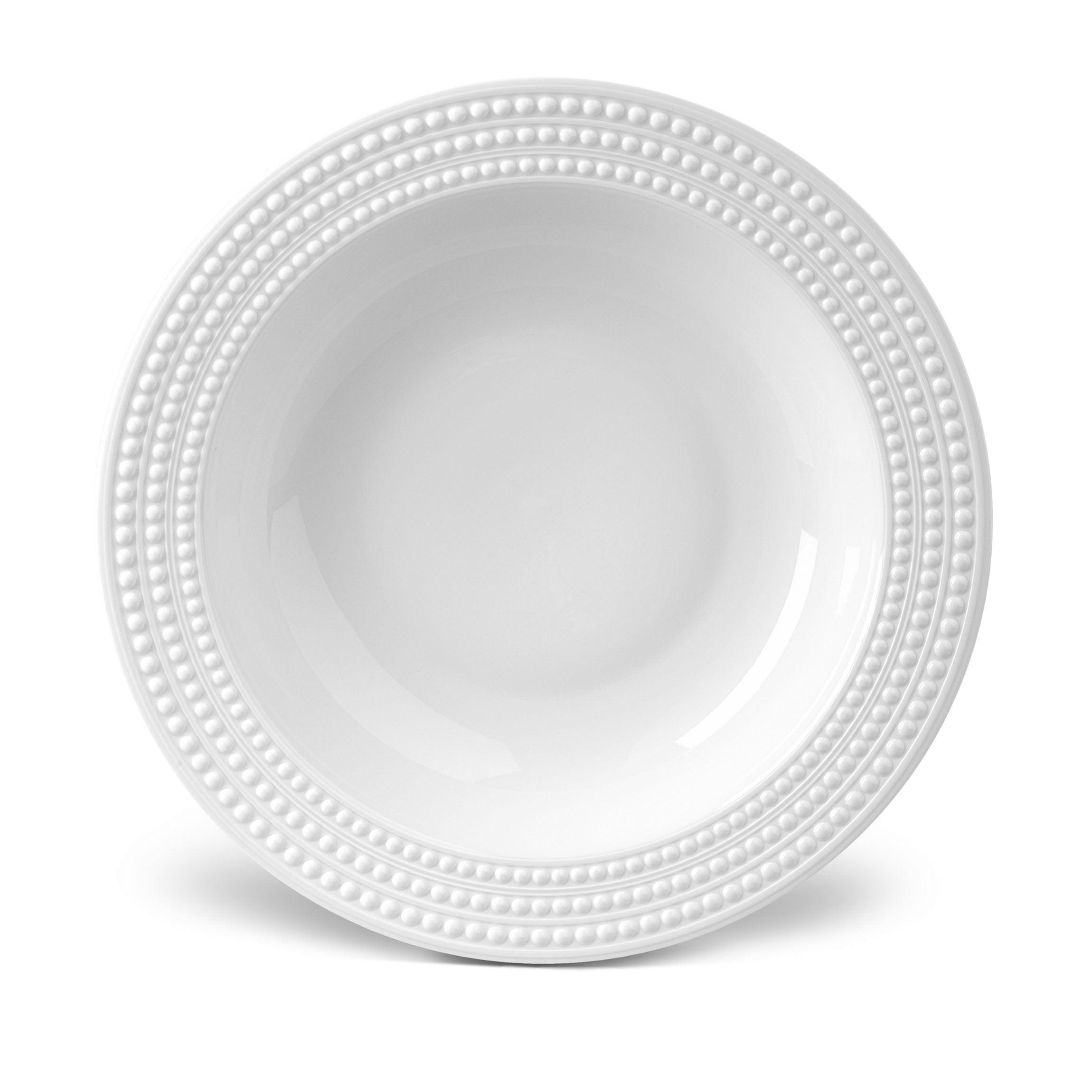 Perlée Rimmed Serving Bowl - Elegant Ceramic Serving Dish for Salads, Pasta, Snacks - Perfect for Dinner Parties, Entertaining & Home Decor