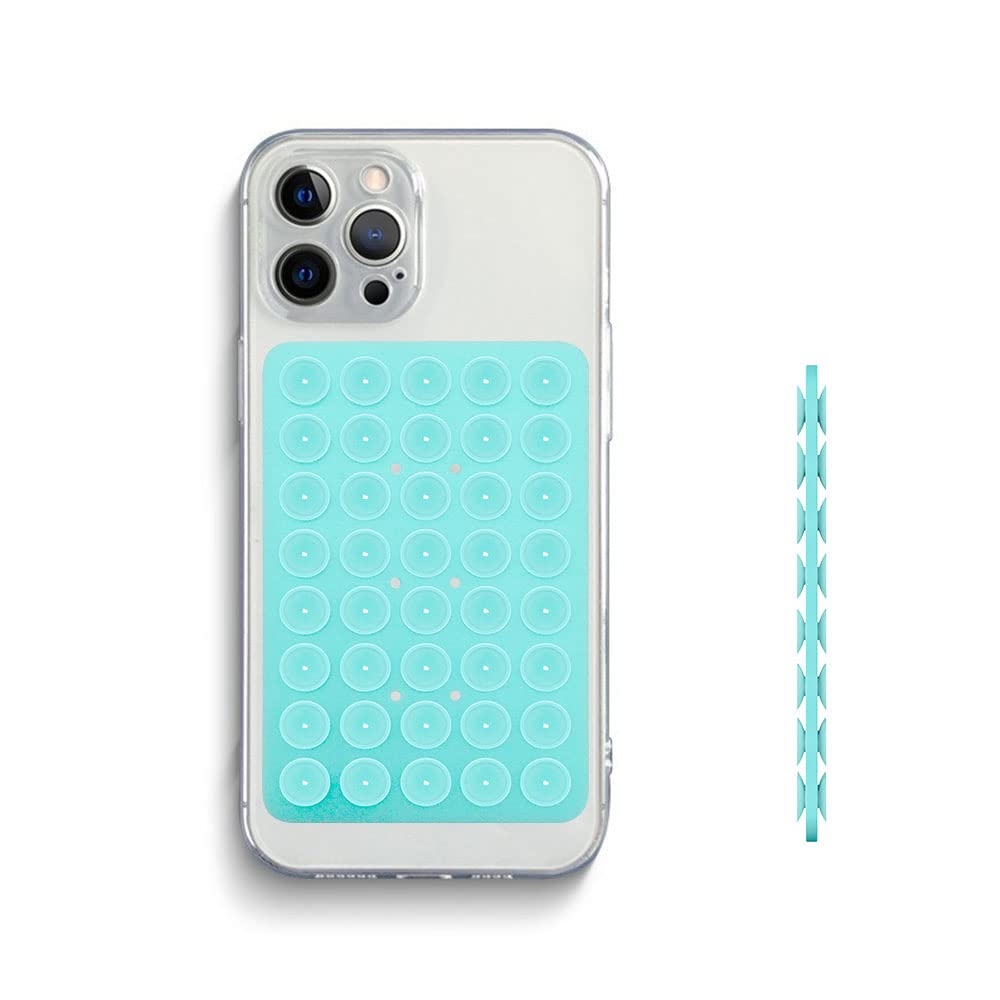OSKE Double-Sided Silicone Suction Phone Mount - Universal Adhesive Holder for iPhone & Android - Hands-Free Shower/Bathroom/Car Mirror Mount - Fidget Toy & TikTok Video Accessory (Sky Blue) - Perfect for Driving, Bathing & Social Media Recording