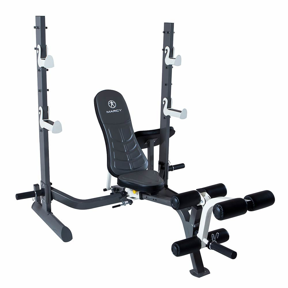 Marcy MWB 70205 Multi-Position Foldable Olympic Weight Bench for Home Gym - Adjustable Strength Training Equipment for Full Body Workouts