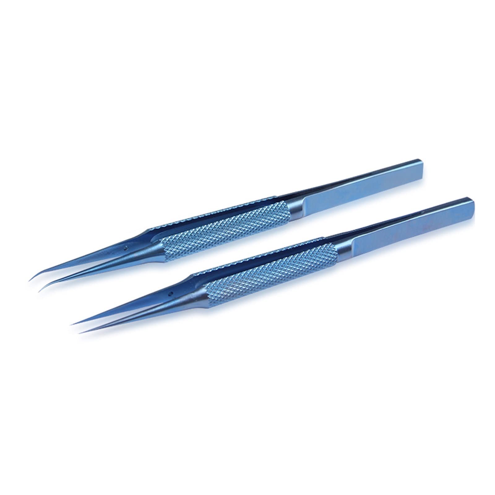 Professional Titanium Alloy Tweezers for Electronics Repair - Anti-Magnetic, Precise Fingerprint & Fly Line Motherboard Tools (Blue02) | Ideal for PCB Repair, Jewelry Making & Craft Projects