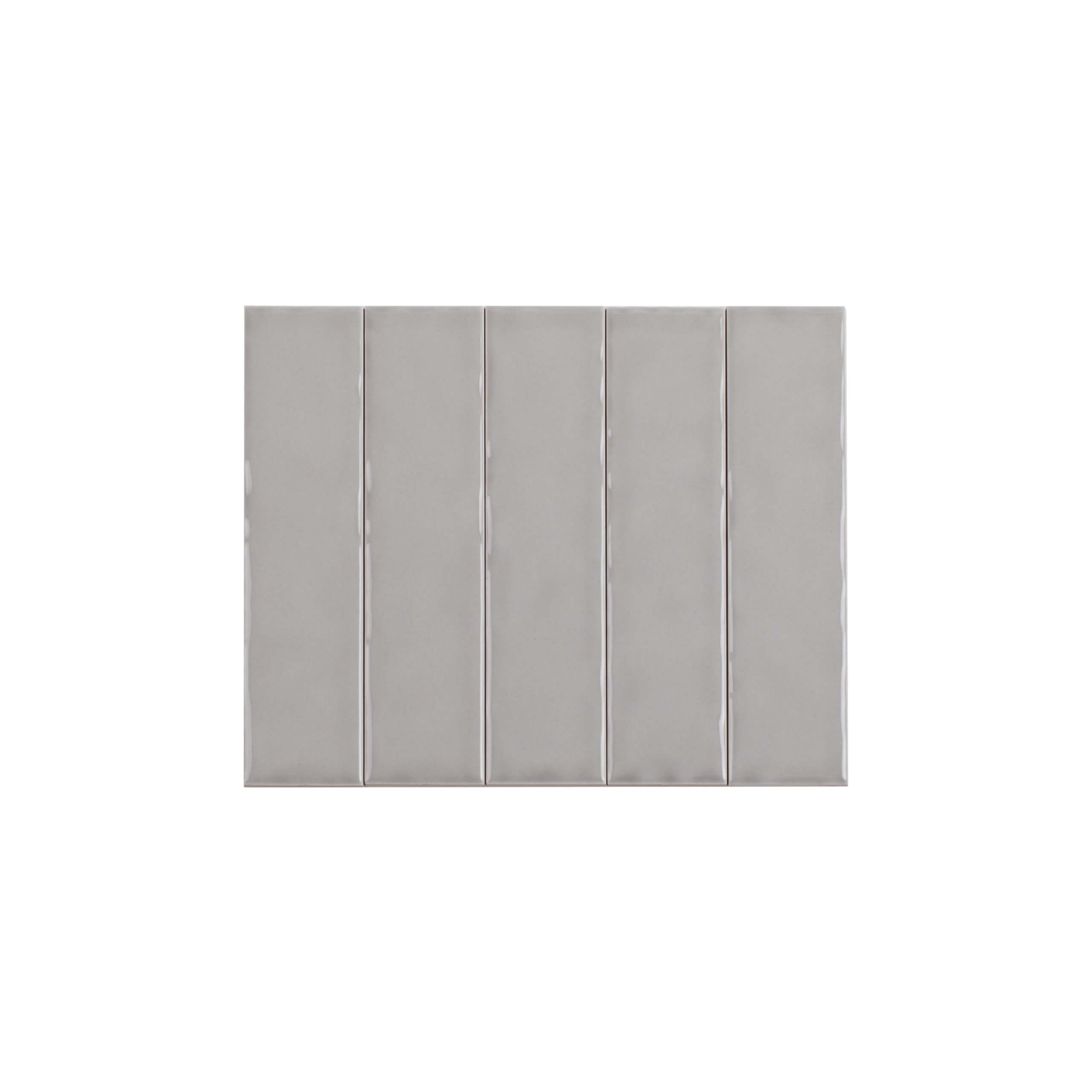 Glossy Grey Ceramic Wave Tile 50x200mm - Modern Wall & Floor Tile for Bathroom, Kitchen, and Backsplash Design