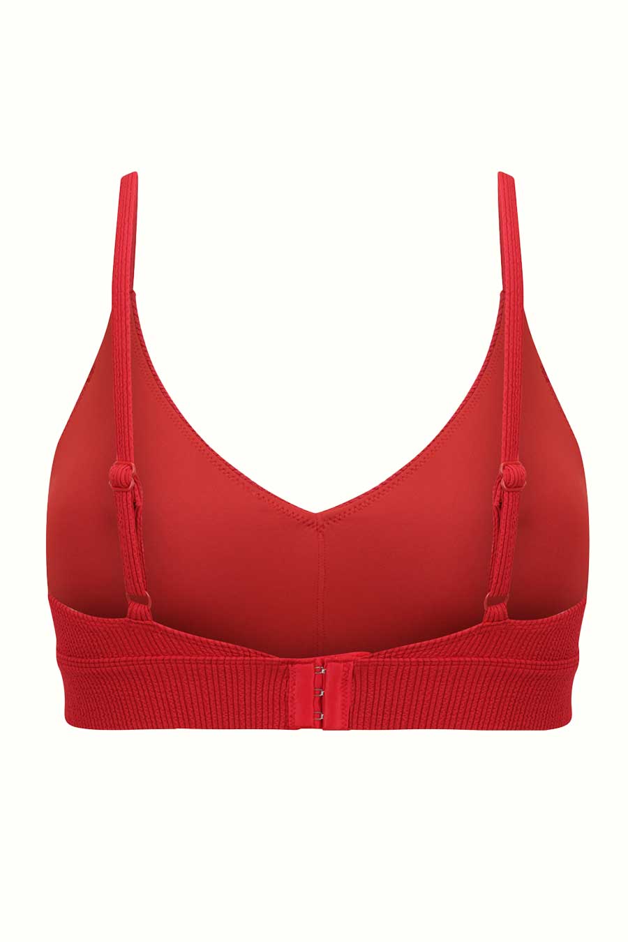 Byron Adjustable Bikini Top for Women - Red Textured Swimwear for Beach, Pool & Summer Vacations