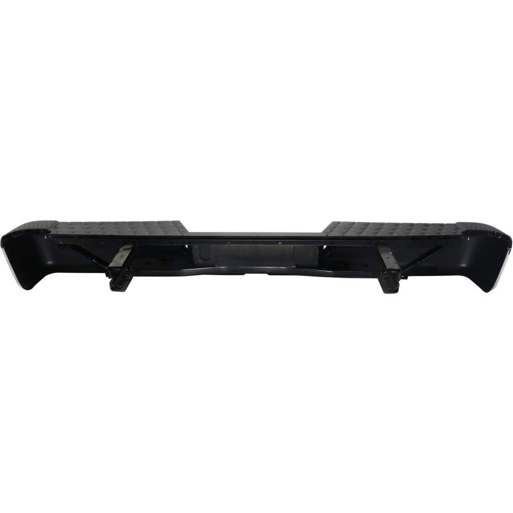 2017-2018 Nissan Titan Rear Bumper Assembly - Chrome Finish with Reinforcement Bar, Face Bar & Step Pad | OEM Part # NI1103129, 185022EZ20A-PFM | Perfect for Truck Upgrades & Off-Road Protection