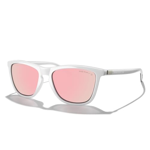 White Frame/Pink Mirror Lens/Silver Temples