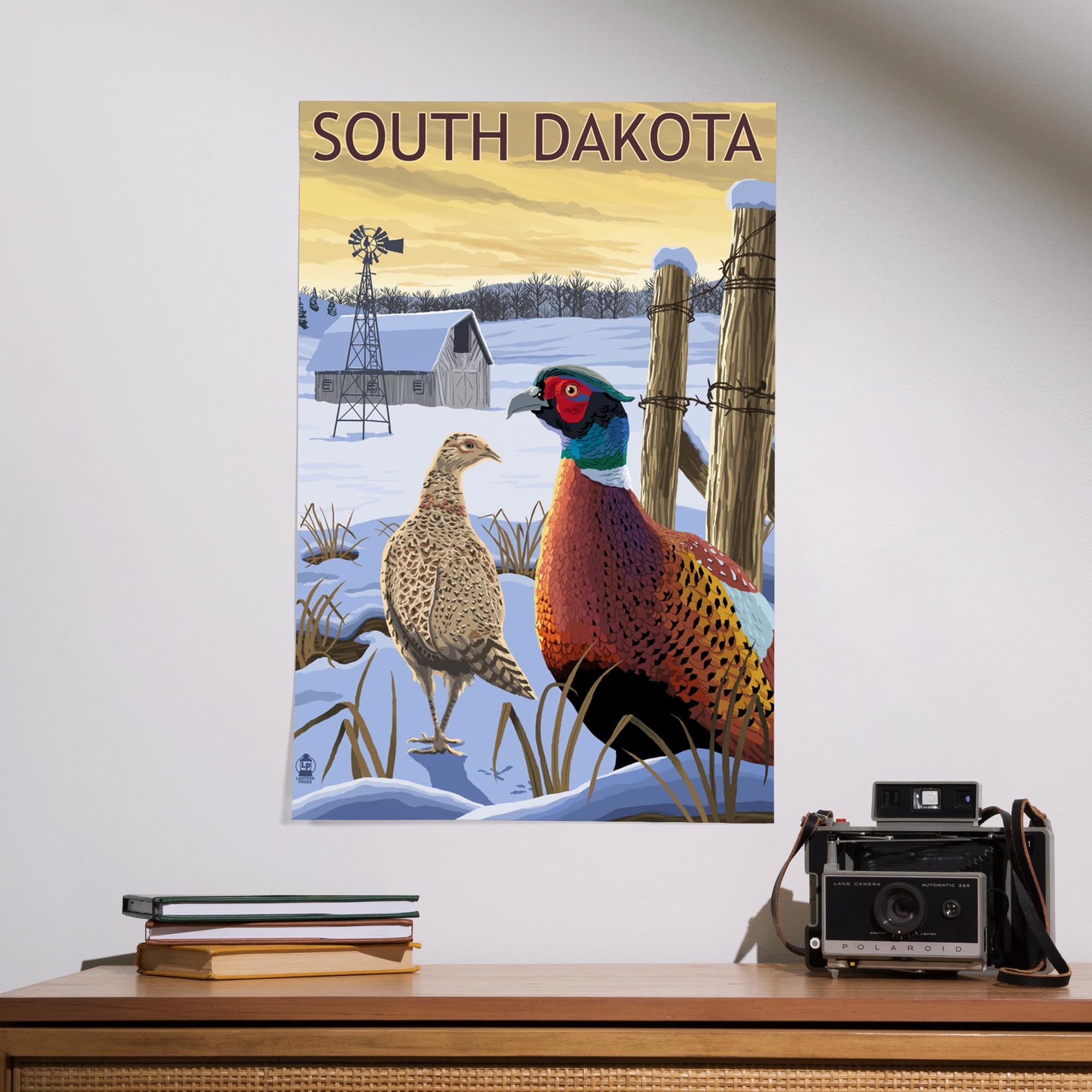 Lantern Press 16x24 Inch Giclee Art Print - South Dakota Pheasants Wall Decor for Living Room, Bedroom & Office | Premium Wildlife Home Decor