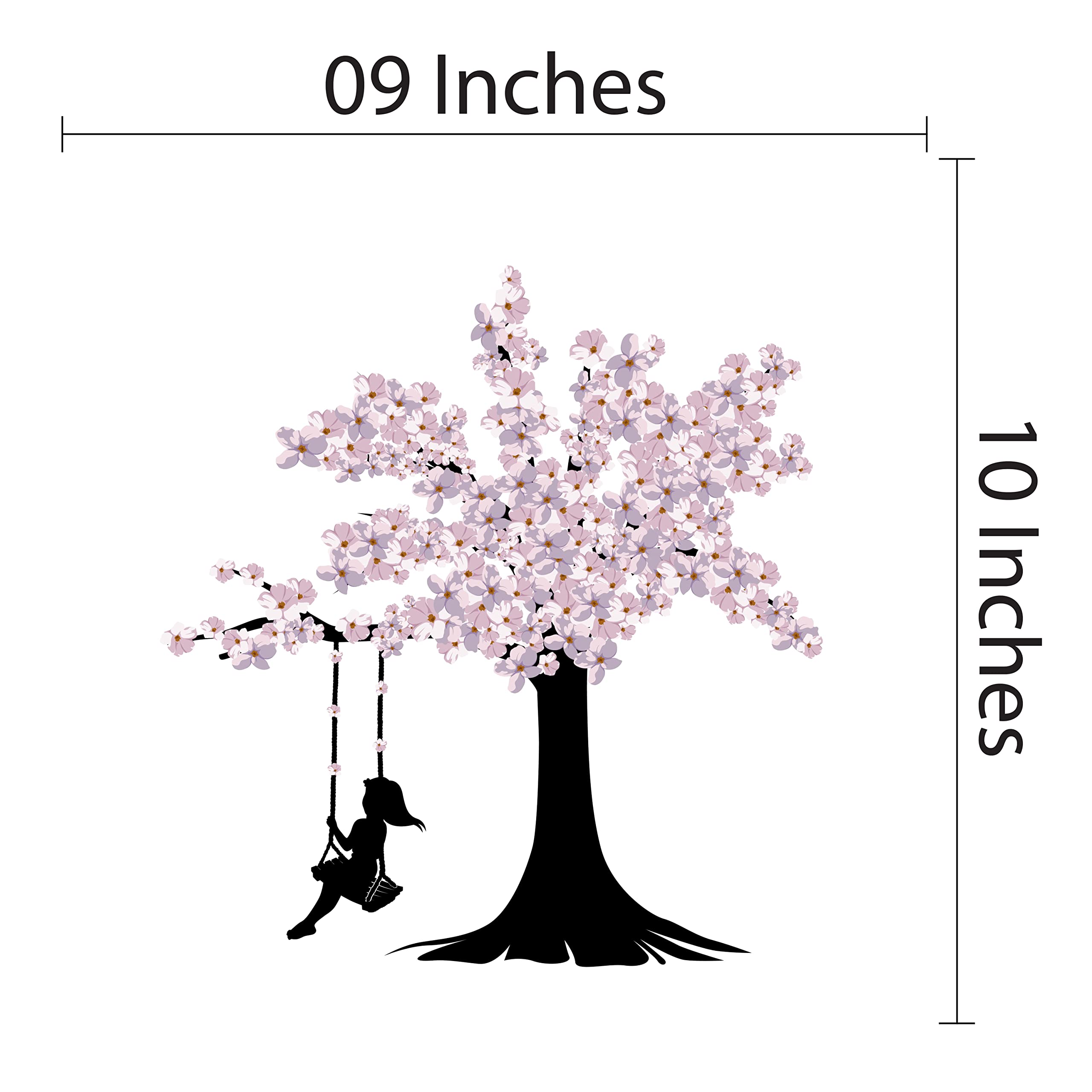 Blooming Cherry Blossom Tree Wall Decal - Removable Vinyl Sticker for Home Decor (9