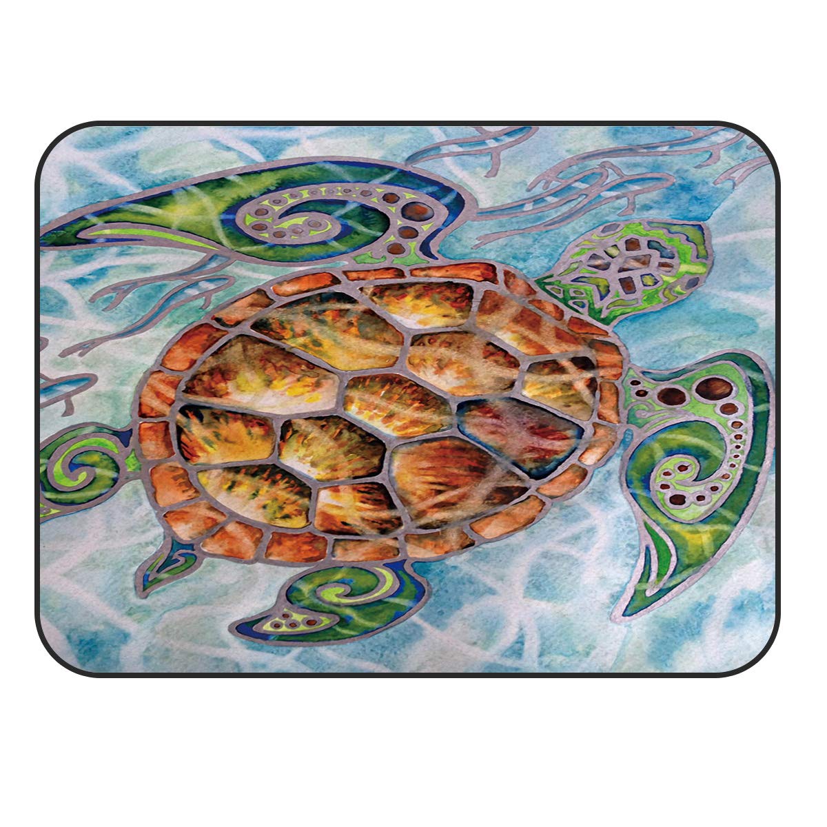 4' x 6' Modern Large Area Rugs - Soft Nursery Carpet for Kids Room with Sea Turtle Design | Waterproof Indoor Outdoor Floor Mat for Living Room, Bedroom, Playroom & Patio Decor
