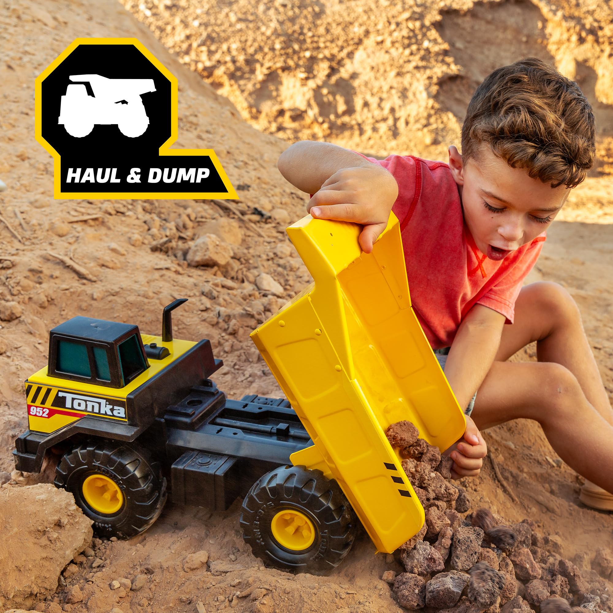 **Tonka Steel Classic Mighty Dump Truck – Durable Kids Construction Toy for Boys & Girls Ages 3+ | Creative Play, Outdoor & Sandbox Fun, Pretend Play Vehicle Toy**