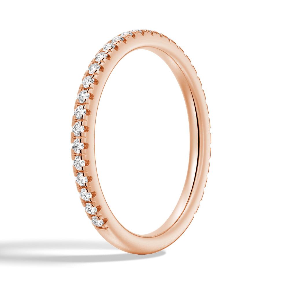 Petite Pavé Round Moissanite Half Eternity Wedding Band Ring for Women - Perfect for Engagement, Anniversary & Bridal Jewelry Gifts