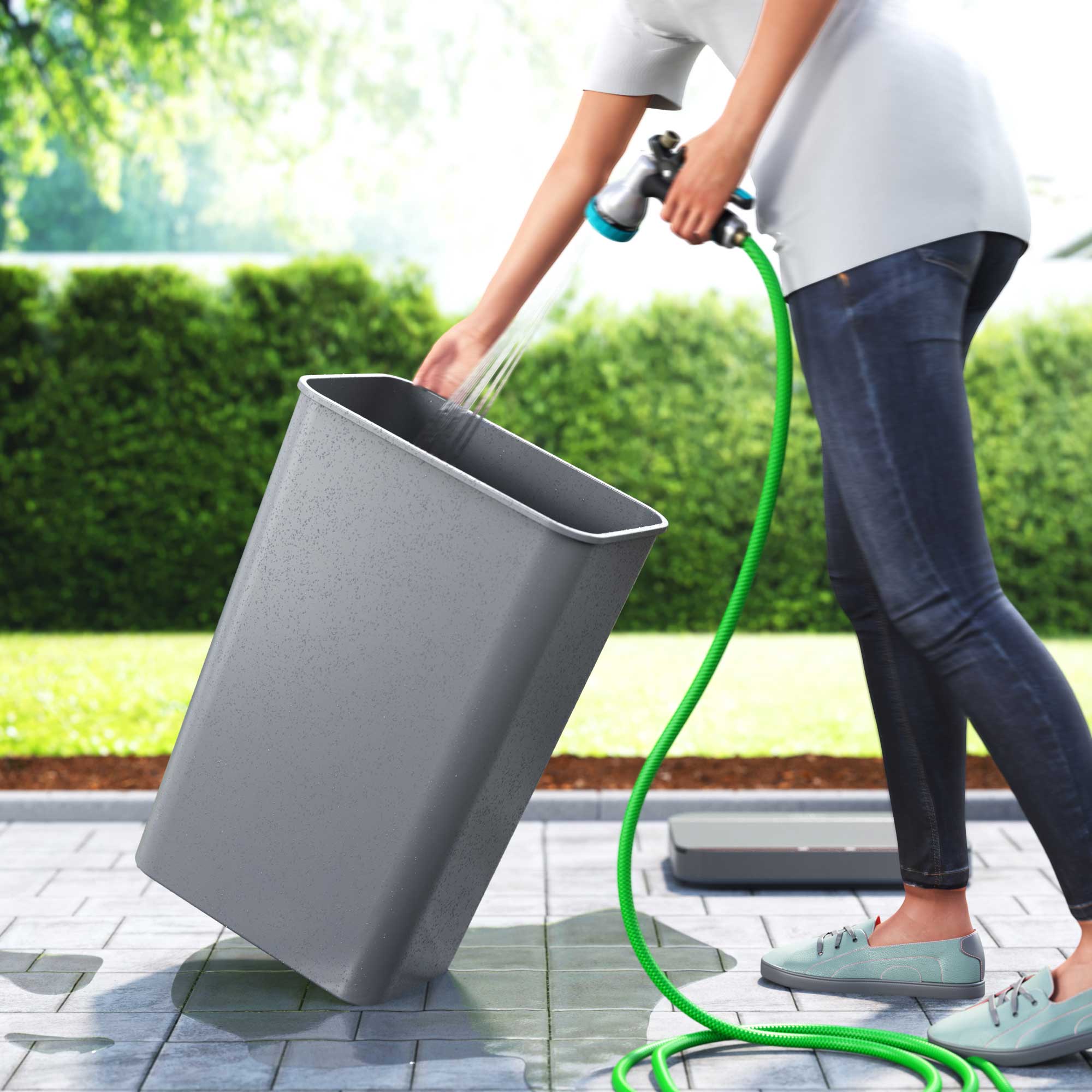 13.2 Gallon (50 Liter) Prime Gray Plastic Self-Contained Sensor Trash Can with Electric Motor - Automatic Kitchen Waste Bin for Home, Office & Restaurant Use