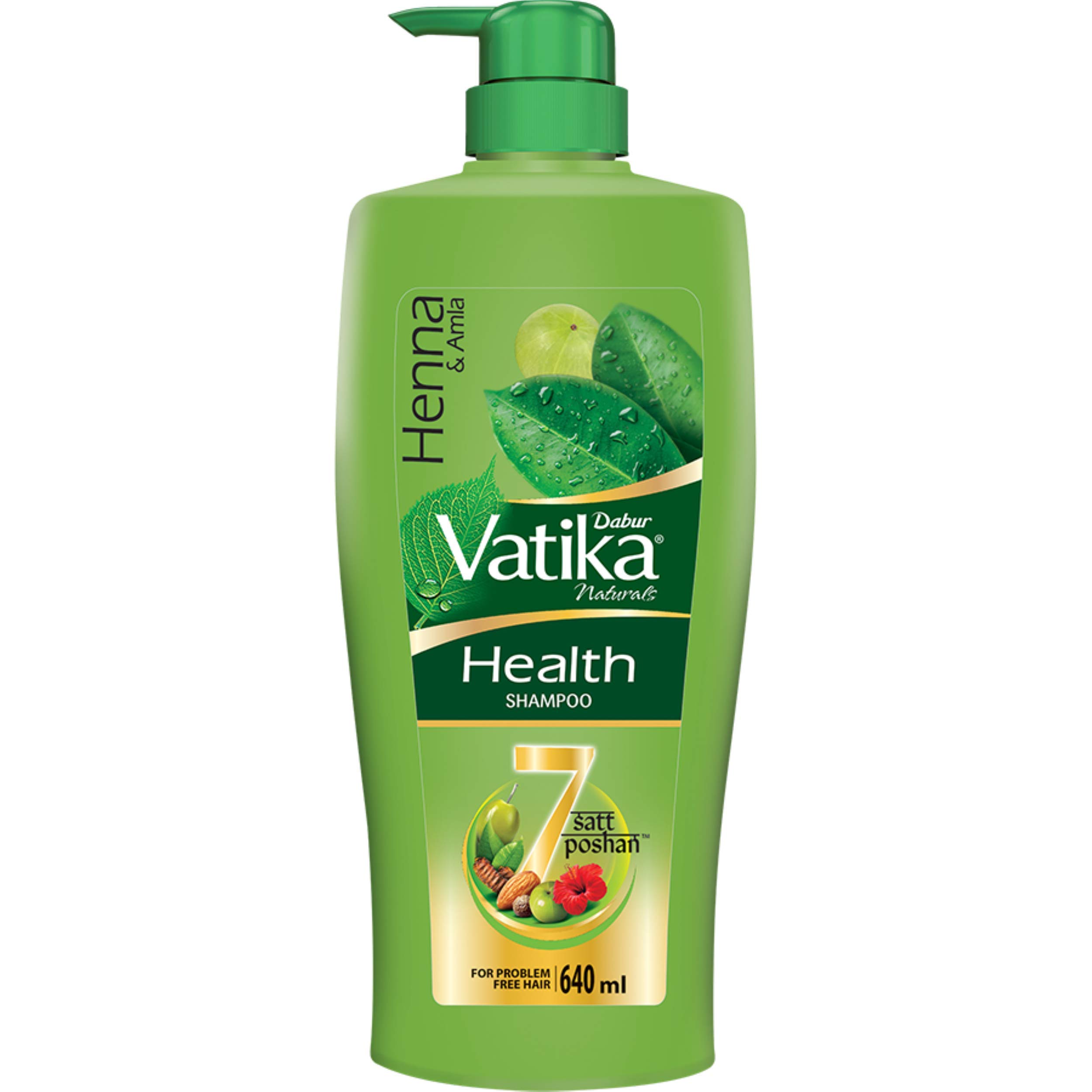 Dabur Vatika Natural Hair Care Shampoo 640ml - With 7 Herbal Ingredients for Smooth, Shiny & Nourished Hair | Repairs Damage & Controls Frizz | Henna & Amla Enriched Formula | Suitable for All Hair Types | Perfect for Daily Hair Wash & Deep Conditioning Treatment