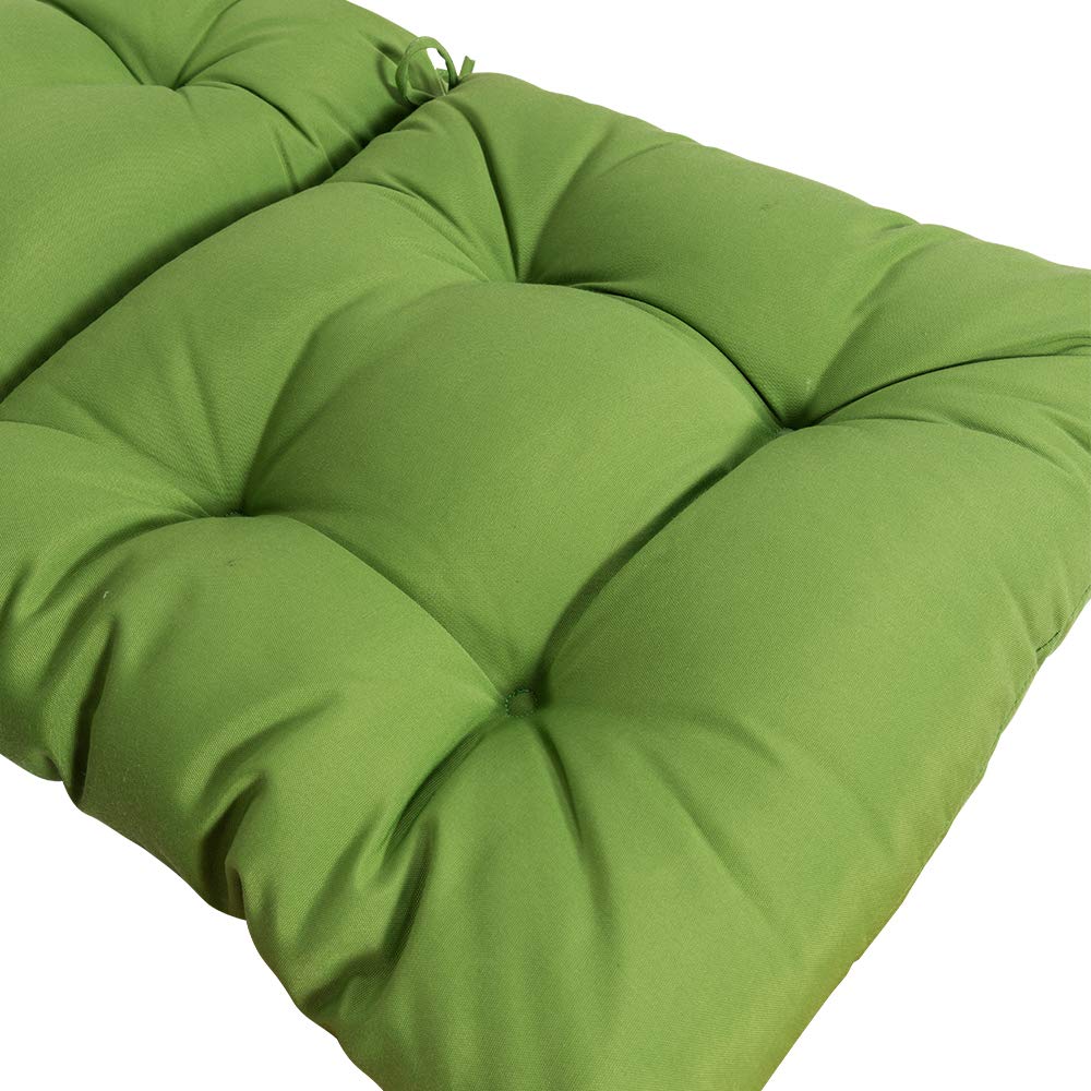 QILLOWAY High Back Chair Cushions Set of 4 - Indoor Outdoor Tufted Replacement Cushions for Patio, Dining, and Lounge Chairs - Comfortable & Durable (Green)
