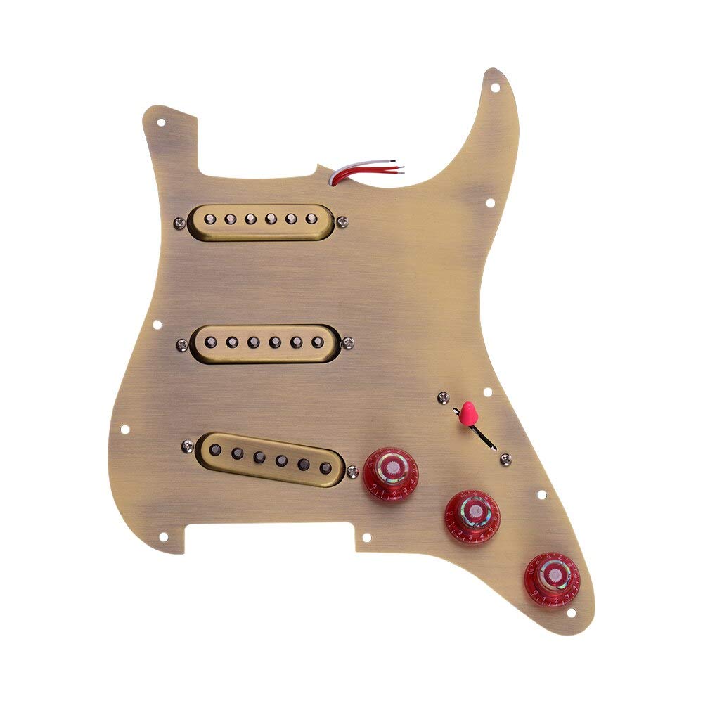 ST Electric Guitar Prewired Metal Pickguard Plate with Pickups - Complete Guitar Parts Set for Easy Installation | Perfect for DIY Guitar Upgrades & Repairs
