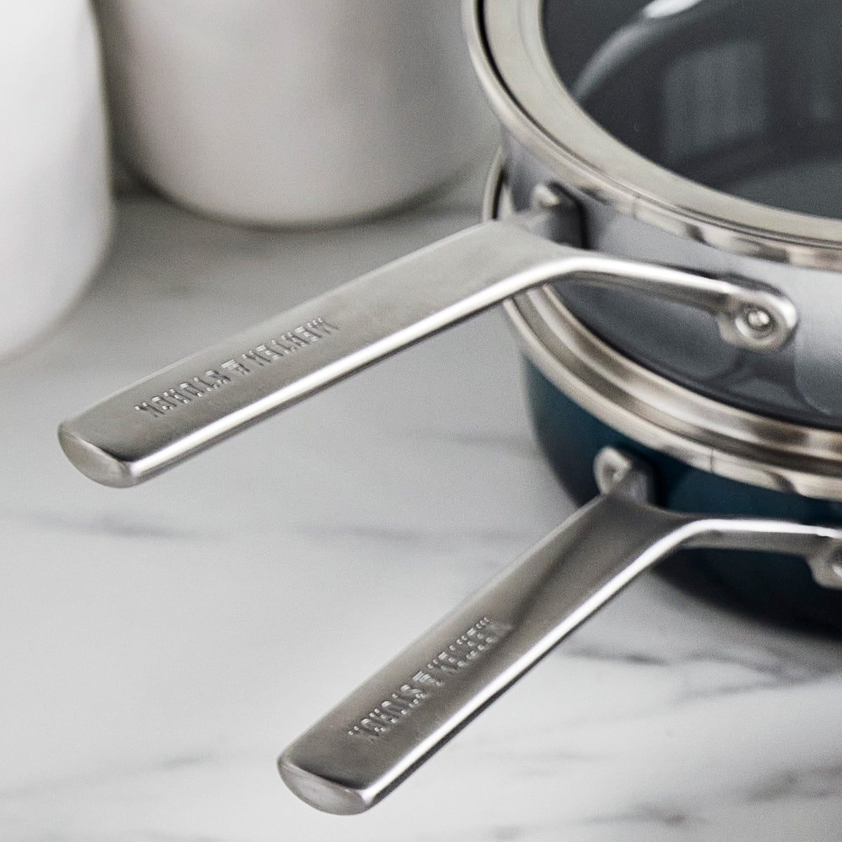 Premium Merten & Storck 3-Quart Enameled Steel Core Sauté Pan with Glass Lid - Aegean Teal | Nonstick Cookware for Sauteing, Frying & Simmering | Oven & Dishwasher Safe