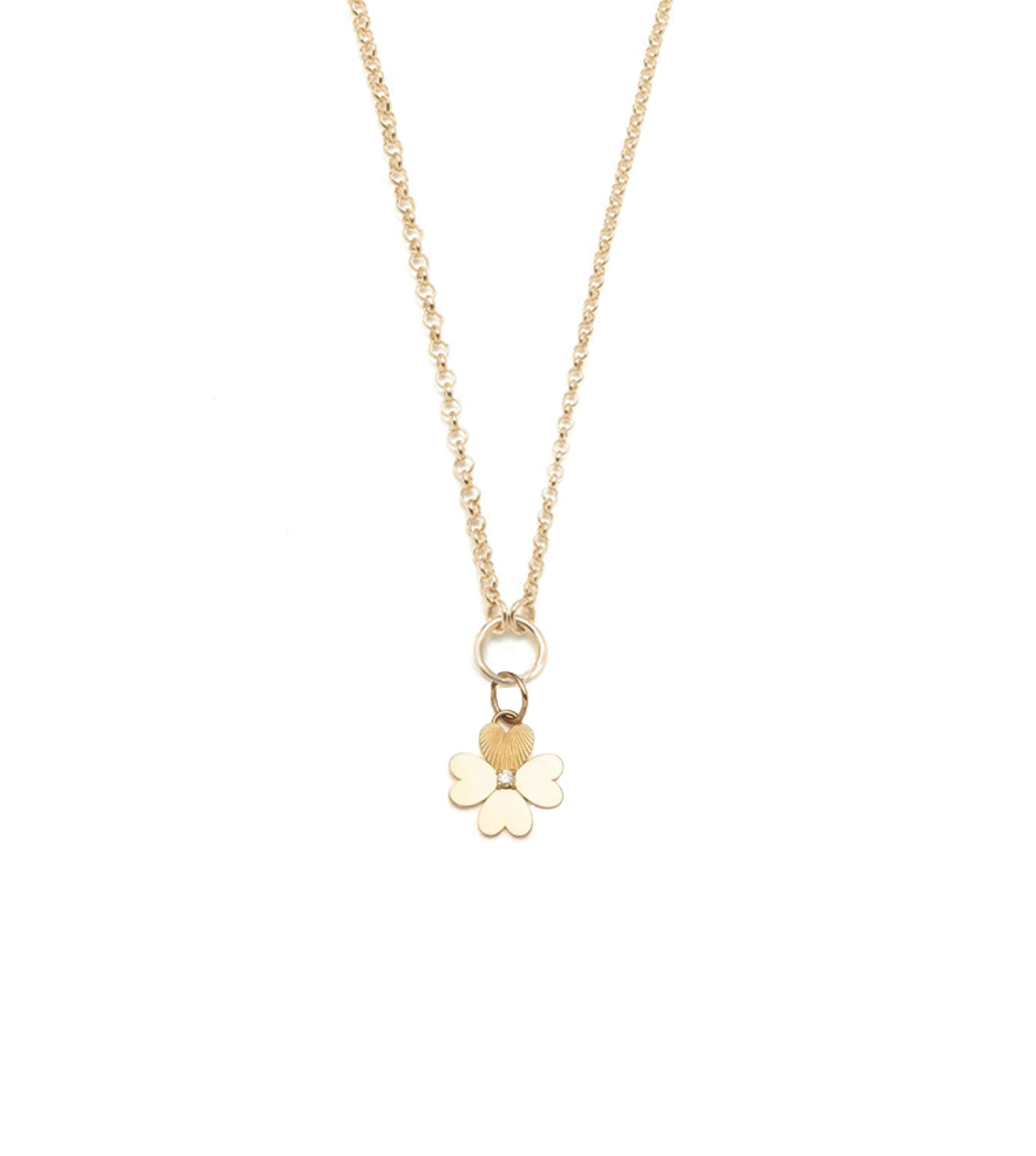 Four Leaf Clover Engravable Miniature Medallion Fine Belcher Chain Necklace - Perfect for Gift Giving, Anniversary & Everyday Wear