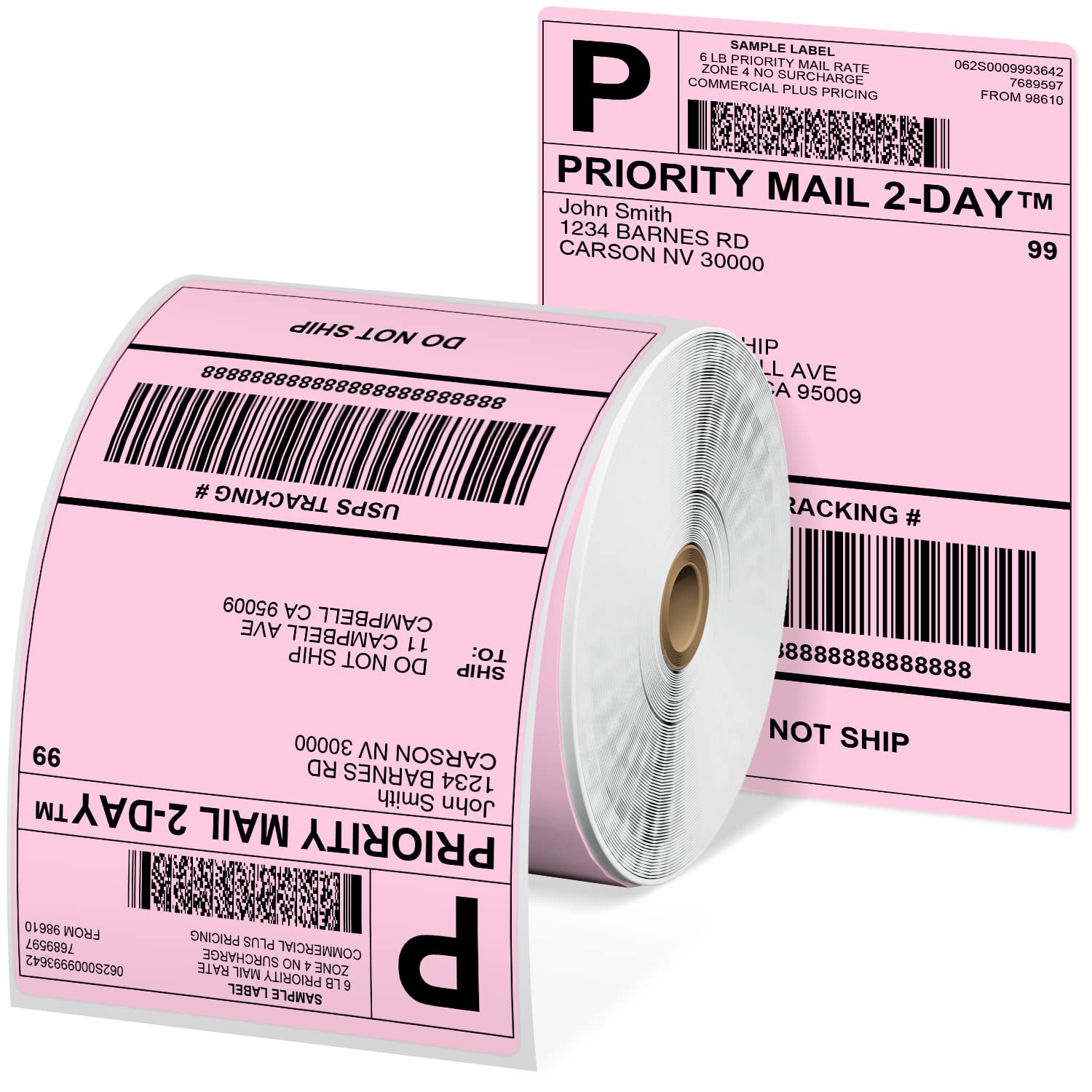 Phomemo 4x6 Thermal Label Printer Paper - 500 PCS Pink 4