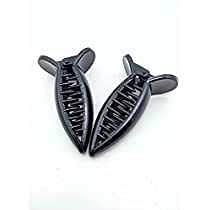 SB Banana Hair Clutch & Mirchi Hair Clips for Women - Medium Claw Clips for Thick Hair (Black) - Perfect for Ponytails, Buns & Everyday Hairstyles