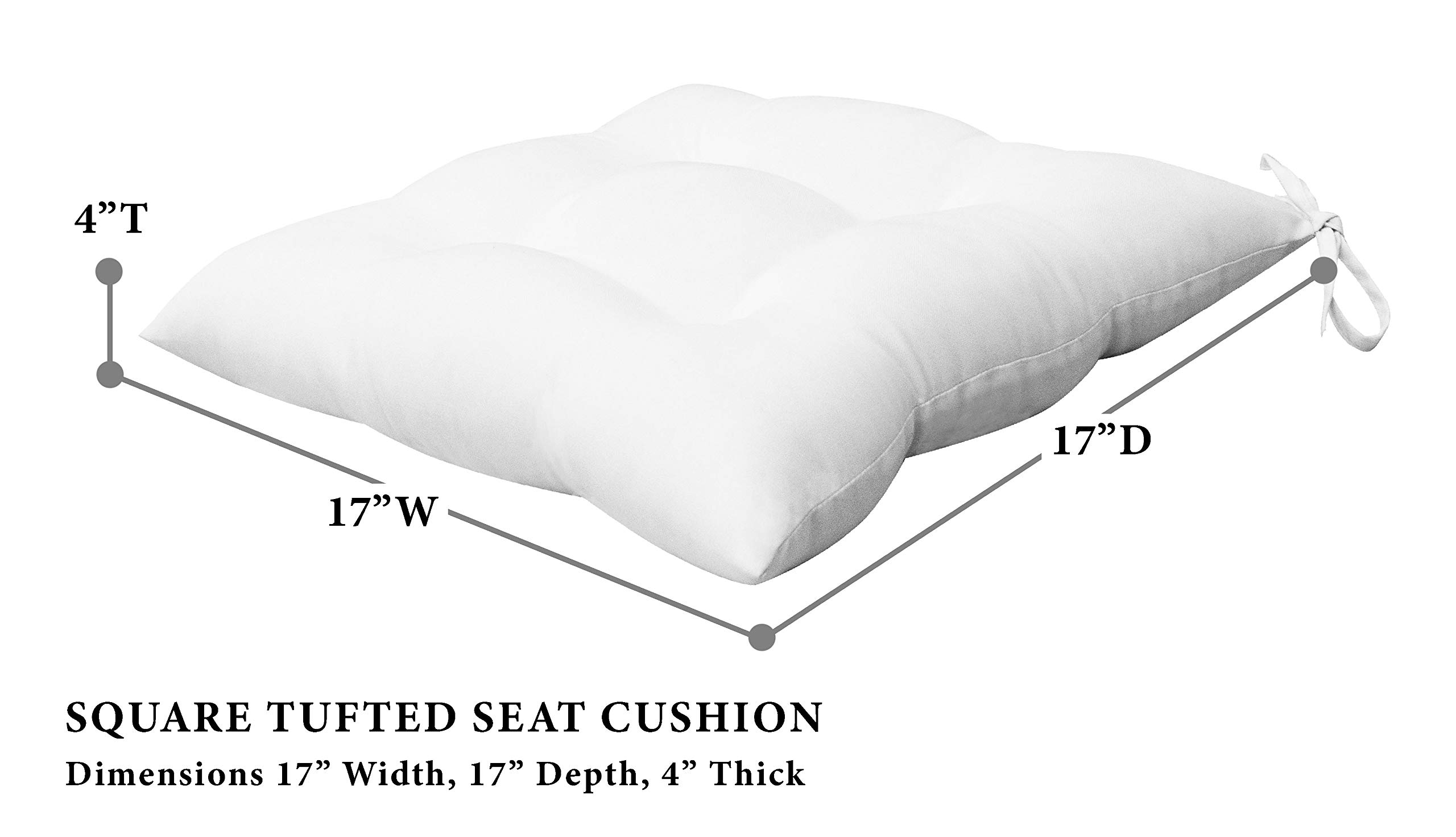 Honeycomb Pattern Indoor Outdoor Square Tufted Seat Cushion - 2 Pack Weatherproof Patio Cushions with Recycled Polyester Fill (17x17x4 Inch) - Perfect for Poolside, Garden Furniture, and Outdoor Lounging