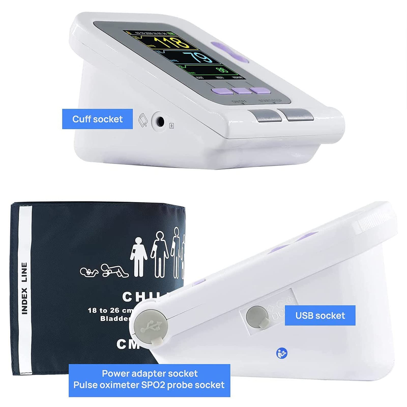 08A-Vet Digital Veterinary Blood Pressure Monitor - Automatic Upper Arm BP Monitor for Dogs, Cats & Pets | Accurate Animal Care Equipment with 3 Cuffs | Perfect for Vet Clinics, Home Pet Care & Emergency Use