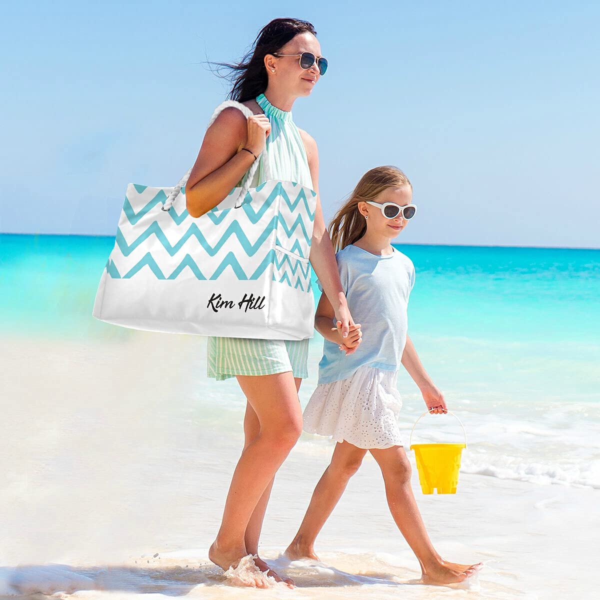 Senya Large Beach Shoulder Bag - Water Resistant Canvas Tote for Women, Gym, Travel & Daily Use | Perfect for Pool, Vacation, Shopping & Work
