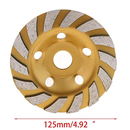 125mm Diamond Grinding Cup Wheel for Concrete, Granite, Marble - Angle Grinder Accessory (Blue) | Perfect for Masonry, Stone Cutting & Surface Preparation
