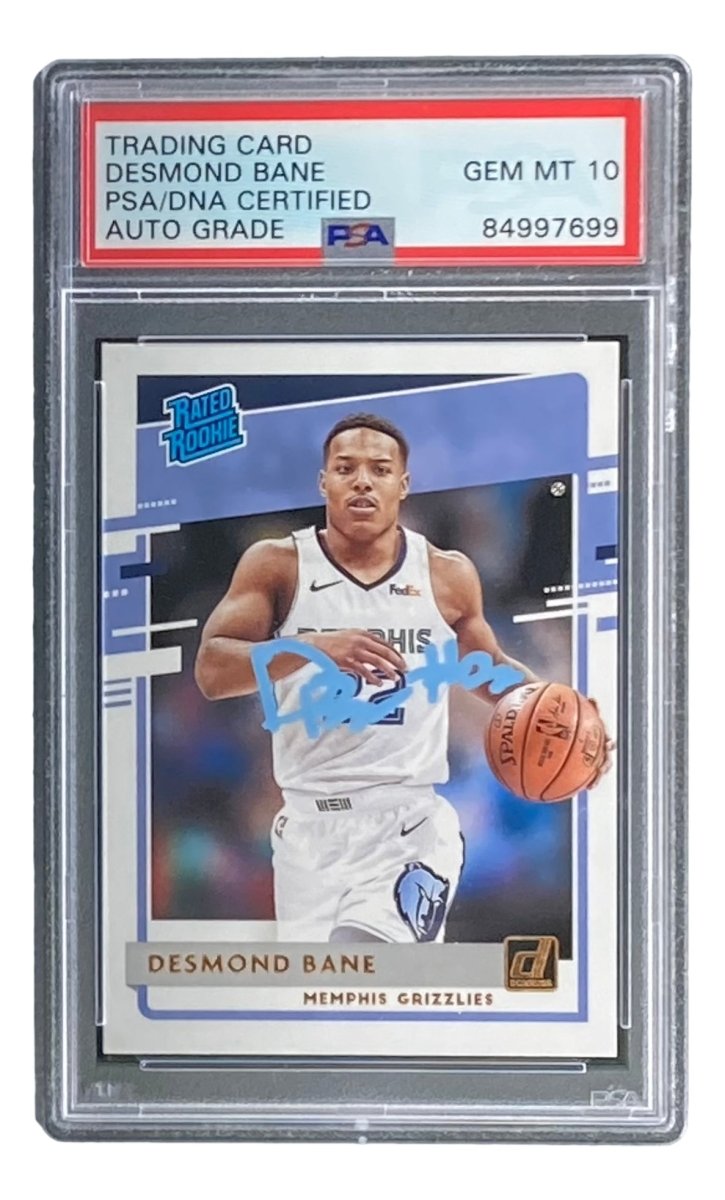 Desmond Bane Autographed 2020 Donruss Rookie Card #240 - Blue Ink - PSA/DNA Certified Gem Mint 10 - Perfect for NBA Memorabilia Collections & Sports Fan Gifts