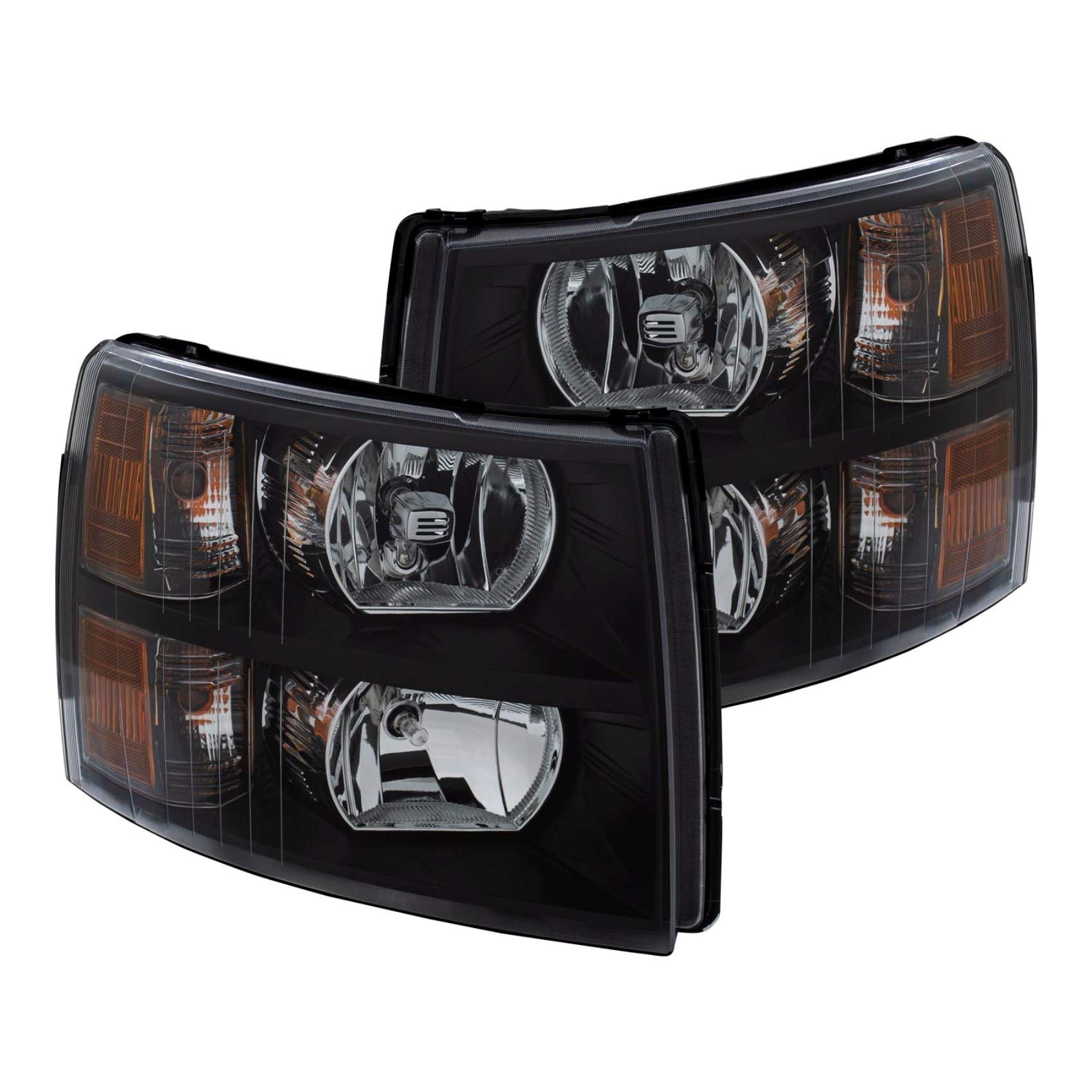 Anzo USA 111393 Crystal Headlight Set - Clear Lens & Black Housing with White/Amber LED - Compatible with [Vehicle Models] - Upgrade Your Night Driving & Off-Road Adventures