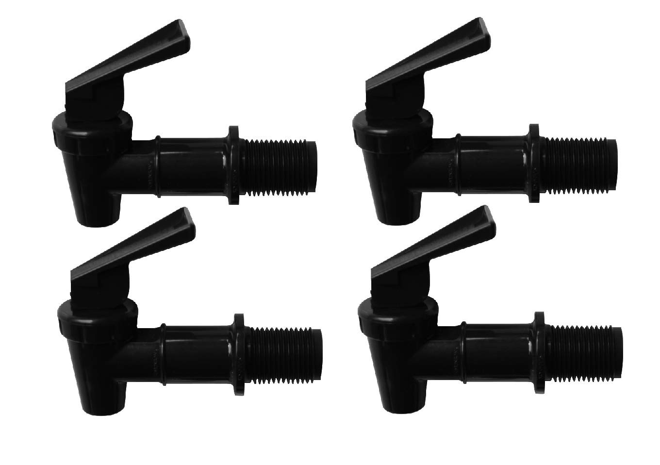 Every Life Water Filters - 4-Pack Black Spigot Faucet Kit with Washers & Nut | Gravity Feed Beverage Dispenser, Water Crock & Filter Bucket Tap | Perfect for Camping, Emergency Preparedness & Off-Grid Water Systems