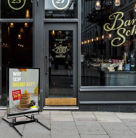 22x28 Heavy Duty Top Loading Outdoor Wind Proof Curb Sign Stand - Adjustable Legs for High Wind Resistance - Perfect for Business Advertising, Real Estate Signs, Yard Sales & Event Promotions