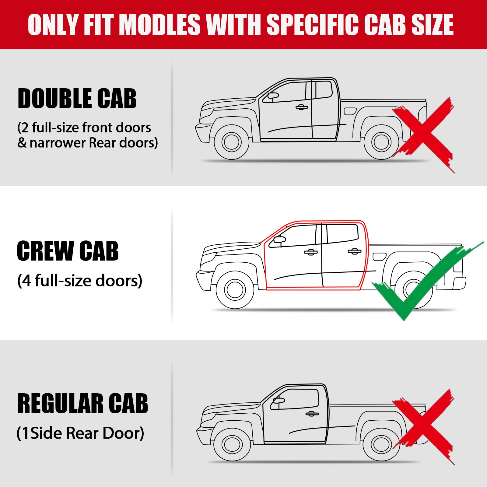 6 Inch Black Running Boards for 2007-2018 Chevy Silverado & GMC Sierra 1500/2500HD/3500HD Crew Cab - Heavy Duty Side Steps for Easy Truck Access - Perfect for Off-Roading, Work Trucks & Daily Commutes