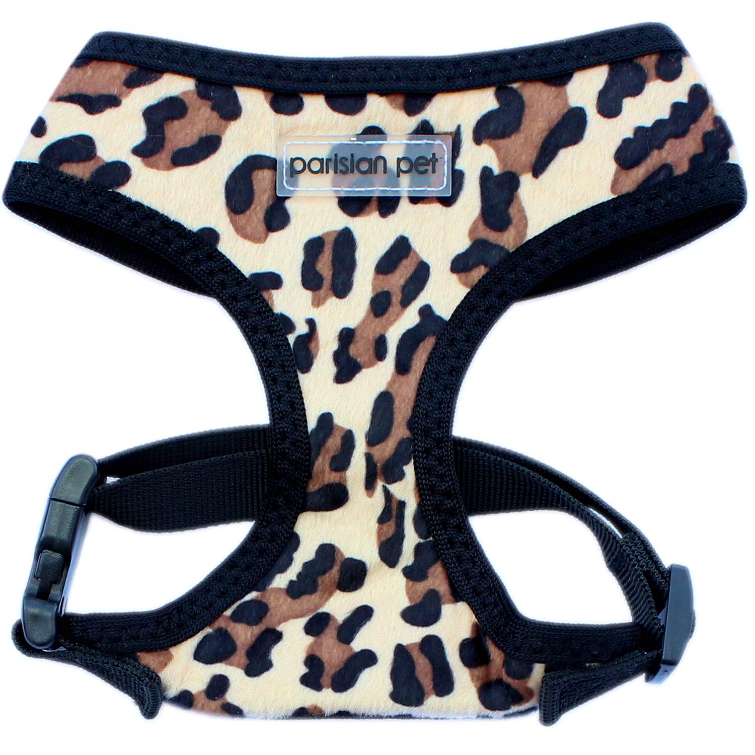 Parisian Pet Freedom Adjustable Dog Harness - Leopard Print Mesh Vest for Small Dogs & Puppies (XS) - Breathable & Comfortable for Outdoor Walking, Hiking & Adventures