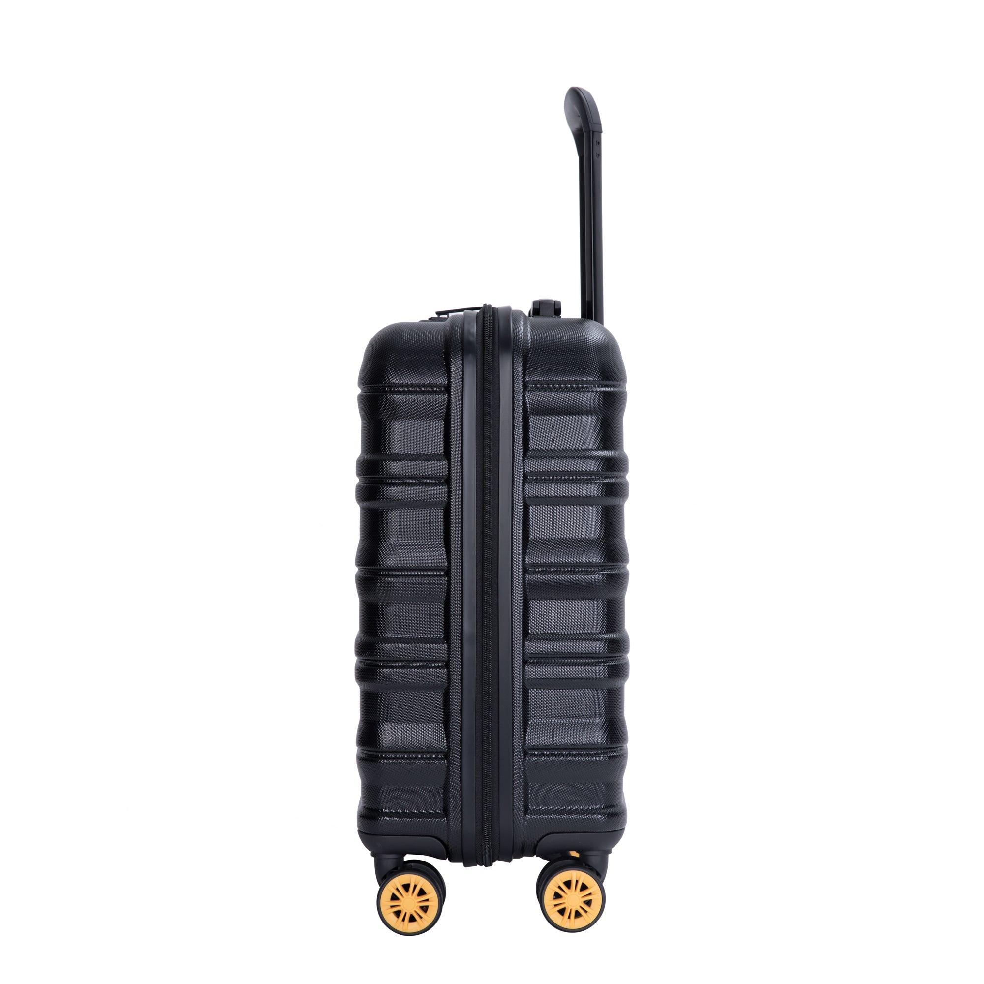 TSA Approved 18.5 Inch Carry On Luggage - Hard Shell Spinner Suitcase with 360° Wheels for Air Travel | Airline Compliant Cabin Bag | Perfect for Business Trips & Weekend Getaways (Black)