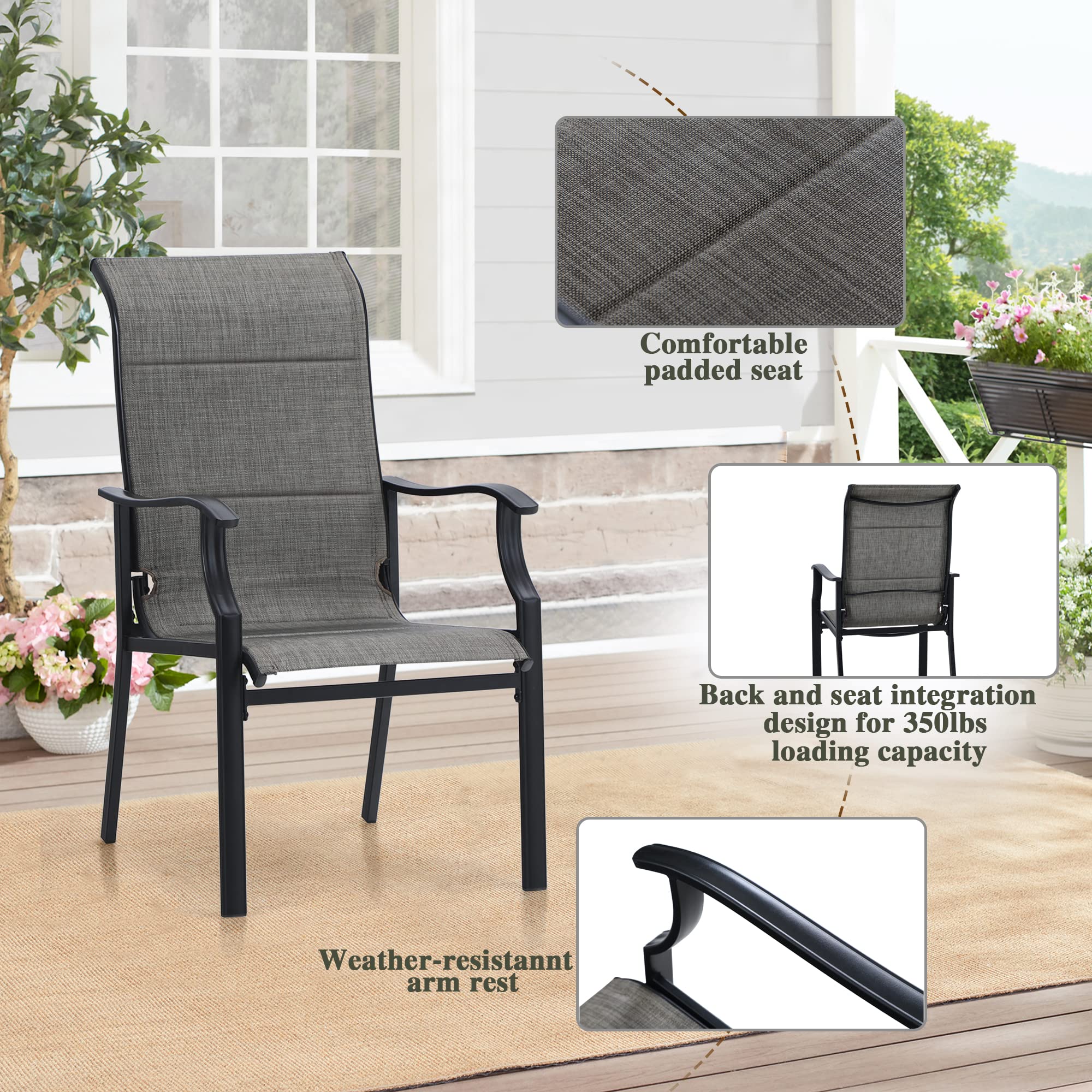 Sophia & William 8-Piece Expandable Patio Dining Set with High Back Chairs - 350lb Capacity Quick-Dry Textilene - Outdoor & Indoor Use for Backyard, Garden, Poolside, and Restaurant Dining