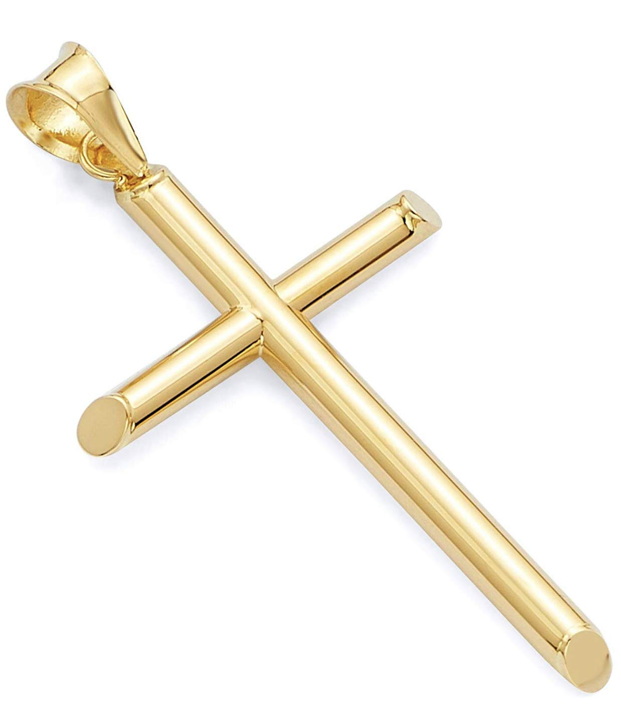 14K Gold Figaro Chain Cross Pendant Necklace for Men - Diamond Cut Cuban Link Box Clasp, Solid Gold Plated, Easter Gift for Him - Perfect for Daily Wear, Gifting & Special Occasions