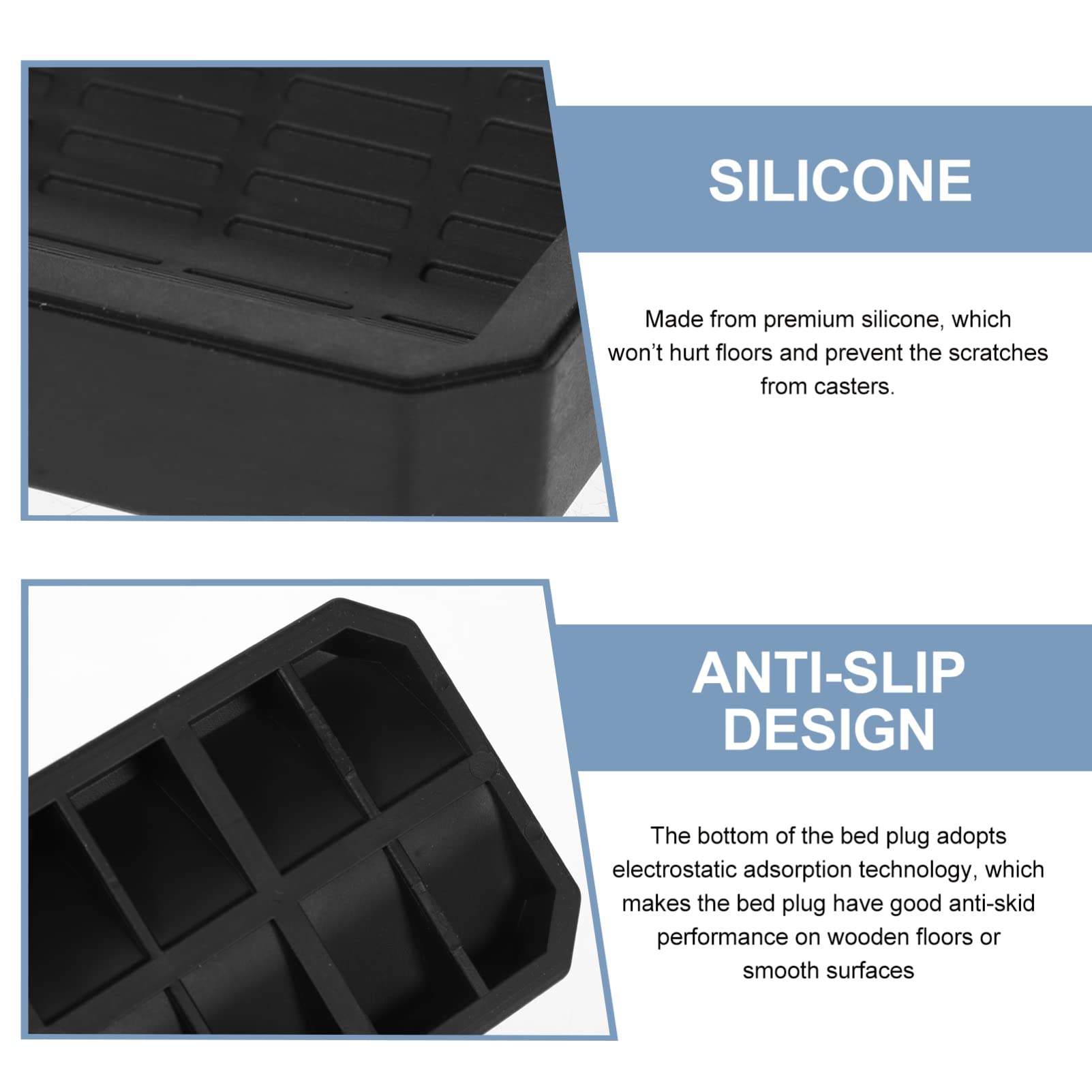 8-Piece Anti-Skid Silicone Wheel Pads for Furniture - Non-Slip Caster Cups & Bed Wheel Stoppers - Perfect for Chairs, Beds, Sofas & Office Furniture to Prevent Floor Scratches & Noise Reduction