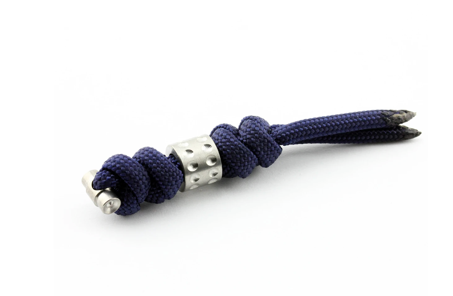 Chris Reeve Knives Midnight Blue Knotted Lanyard with Silver Dot Bead - Premium Paracord Lanyard for EDC, Tactical Gear & Outdoor Survival Accessories