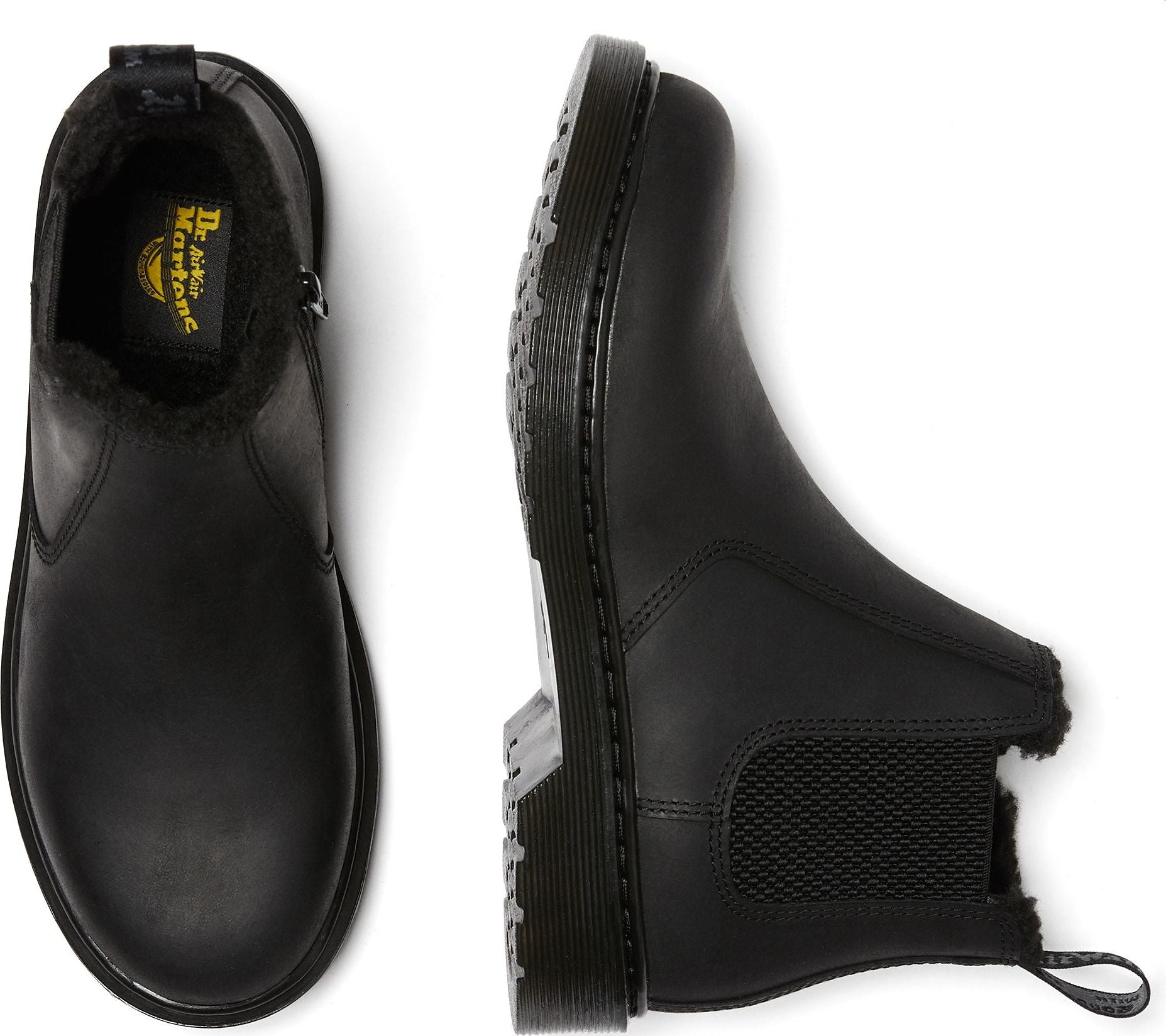 2976 Faux Fur Lined Leather Chelsea Boots for Youth - Waterproof Winter Ankle Boots with Non-Slip Sole | Perfect for School, Outdoor Activities & Cold Weather Fashion