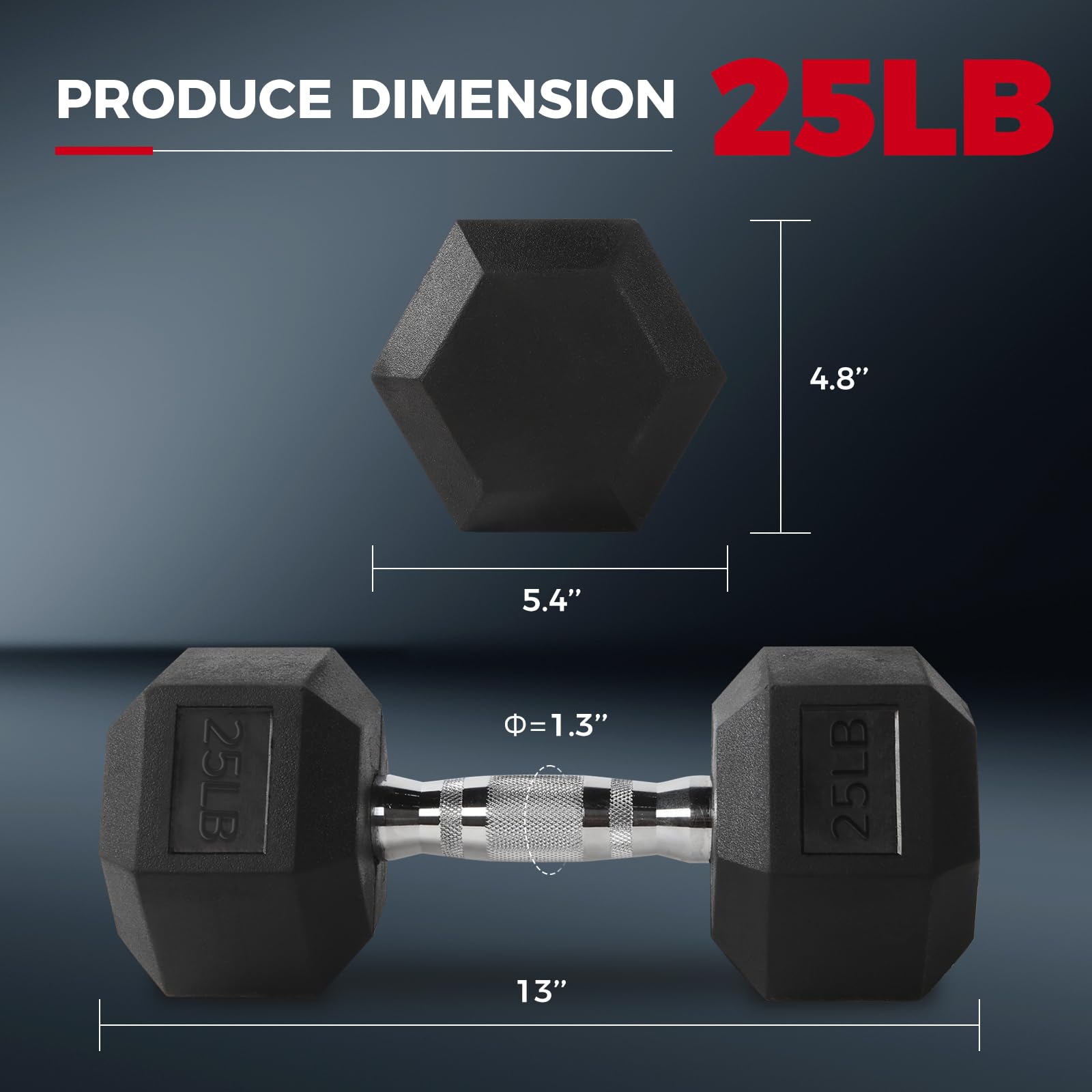RitFit 5-300LBS Rubber Encased Hex Dumbbell Set with Optional Rack - Home Gym Strength Training Equipment, Non-Slip Coated Hand Weights for Weightlifting, CrossFit & Full Body Workouts - Perfect for Home Fitness, Garage Gym & Personal Training