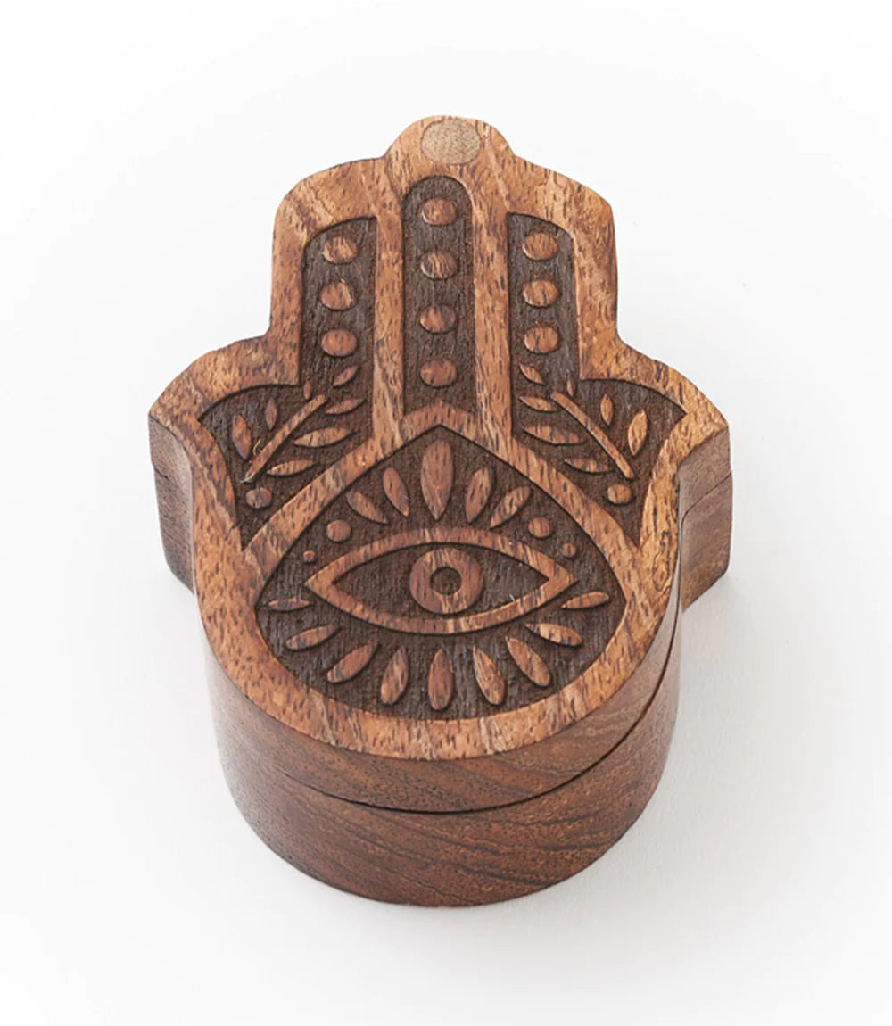 Hamsa Hand Salt Cellar with Swivel Lid - Premium Ceramic Salt Box for Cooking & Dining - Perfect for Kitchen, Dining Table, and Gift Giving