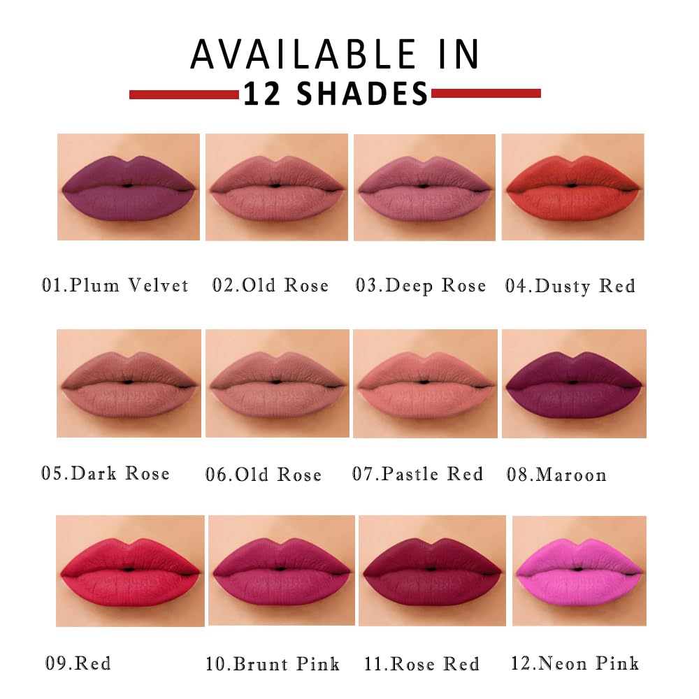 FOPE Long Wear Liquid Matte Lipstick Set - 6 Colors, Hydrating & Non-Drying, Vegan & Cruelty Free - Perfect for Daily Wear, Parties & Special Occasions
