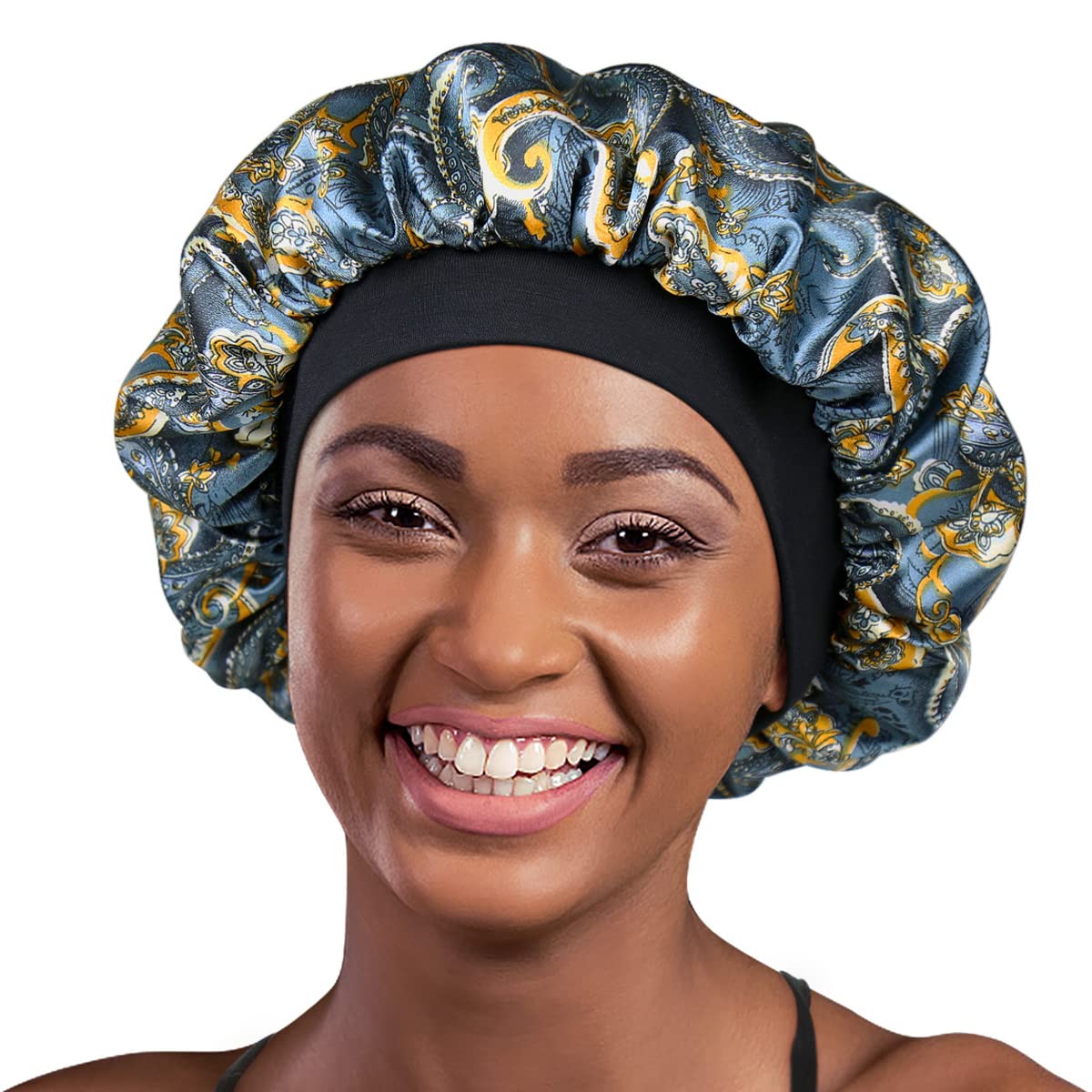 Satin Lined Sleep Bonnet for Natural Hair Protection - Soft Silk Hair Bonnet for Women & Men - Perfect for Nighttime Hair Care, Travel & Daily Use
