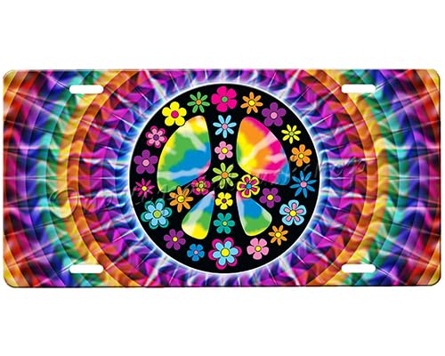 Custom Peace Sign Front License Plate - Personalized Design for Cars, Trucks & SUVs | Perfect for Hippie, Vintage & Boho Style Vehicles