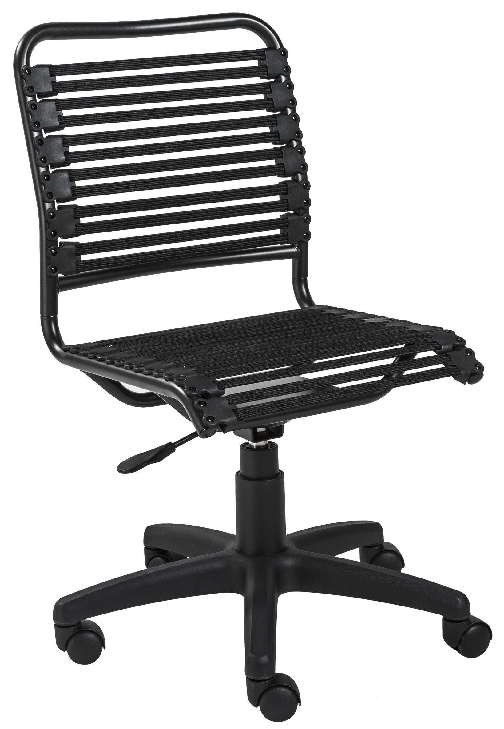 Allison Bungie Flat Low Back Office Chair - Ergonomic Mesh Desk Chair with Graphite Black Frame & Swivel Base - Perfect for Home Office, Computer Workstation & Conference Rooms