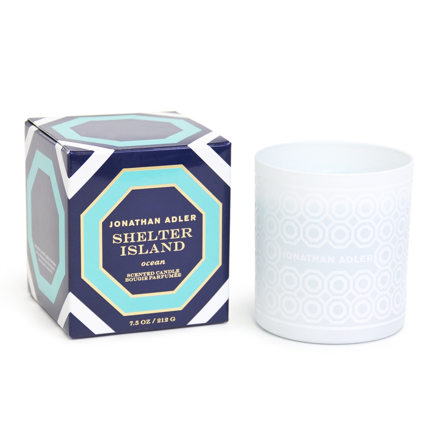Jonathan Adler Jet Set Shelter Island Ocean Scented Candle - Luxury Home Decor for Relaxation, Spa & Coastal Living Spaces