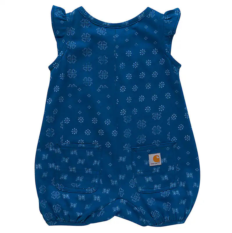 Infant Sleeveless Bandana Print Romper - Deep Lagoon Blue | Soft Cotton Baby Bodysuit for Boys & Girls | Perfect for Summer Outings, Playdates & Photo Shoots