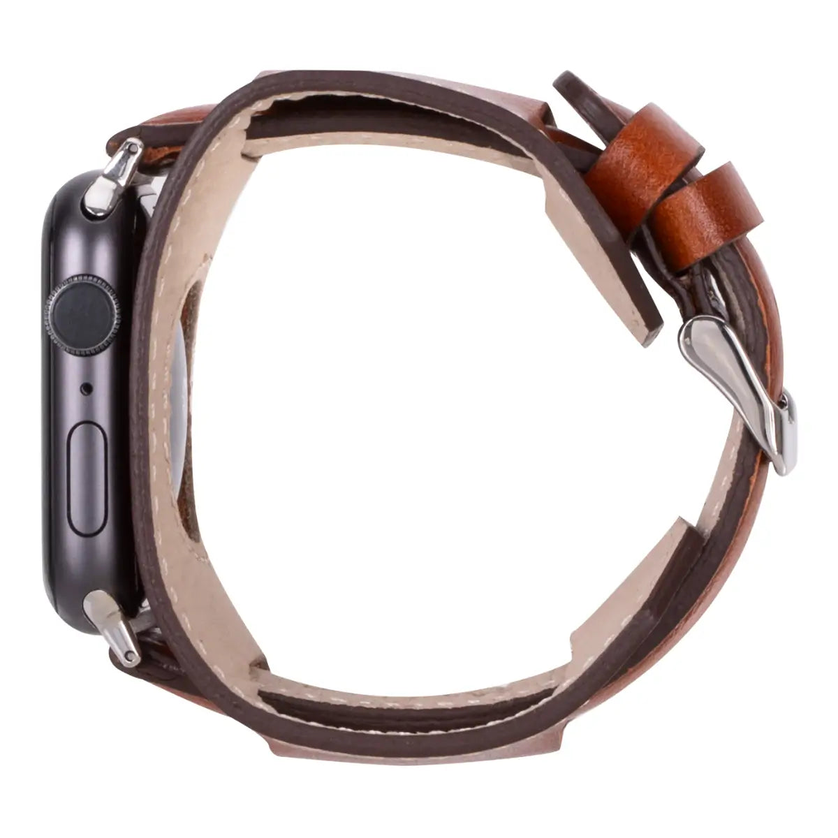 Burnished Tan Leather Apple Watch Band - Premium Genuine Leather Cuff Strap for Apple Watch Series 9/8/7/6/SE/5/4/3/2/1 - Stylish & Comfortable for Work, Travel & Everyday Wear