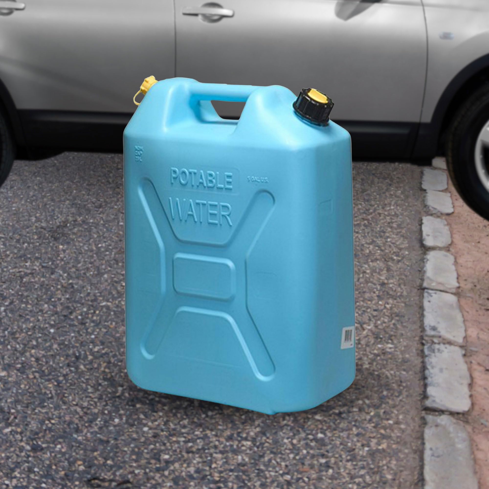 Scepter 5 Gallon Portable Water Jug - Military Style, BPA-Free Plastic, Reversible Spout for Easy Pouring | Ideal for Camping, Hiking, Emergency Preparedness & Outdoor Adventures (Blue)