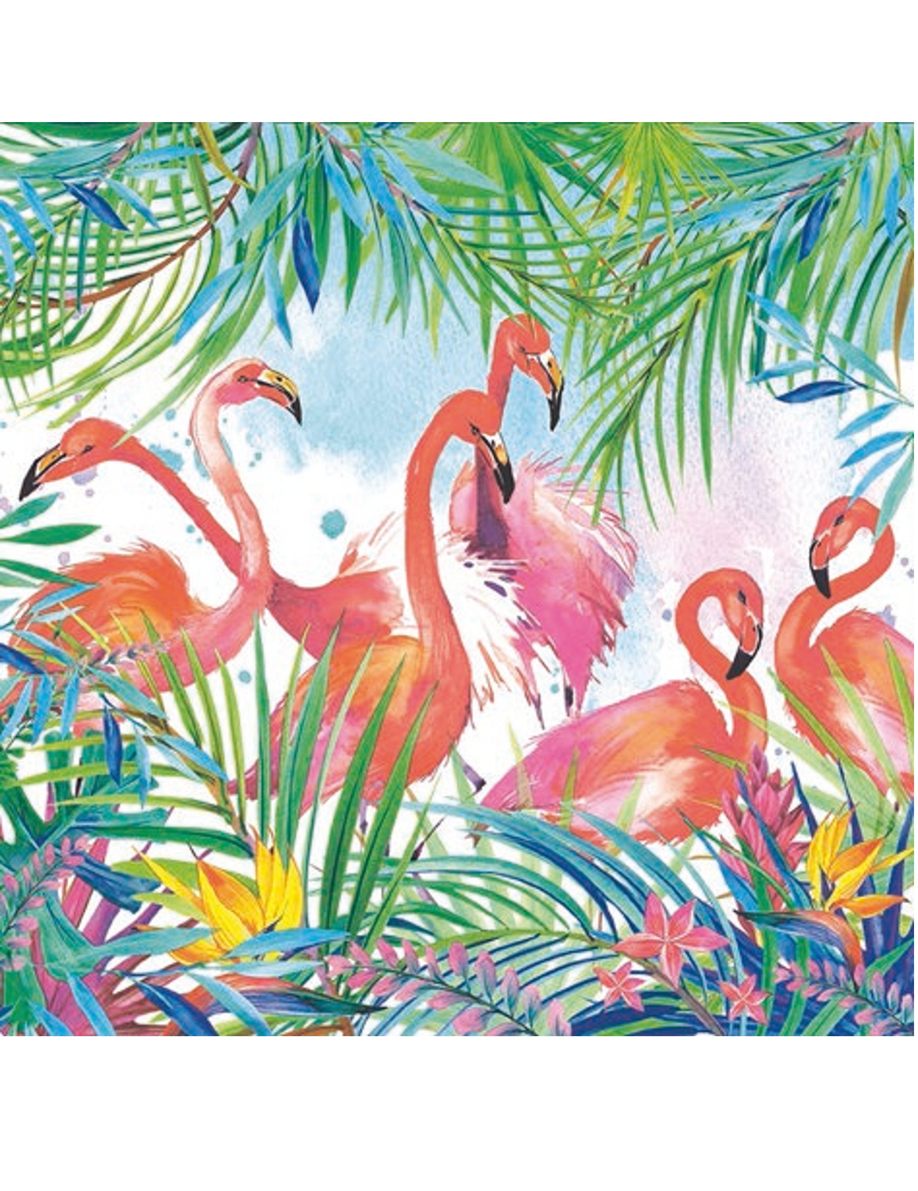 Tiflair Flamingo Printed 3-Ply Lunch Napkins - Premium Disposable Paper Napkins for Parties, Picnics & BBQ Gatherings
